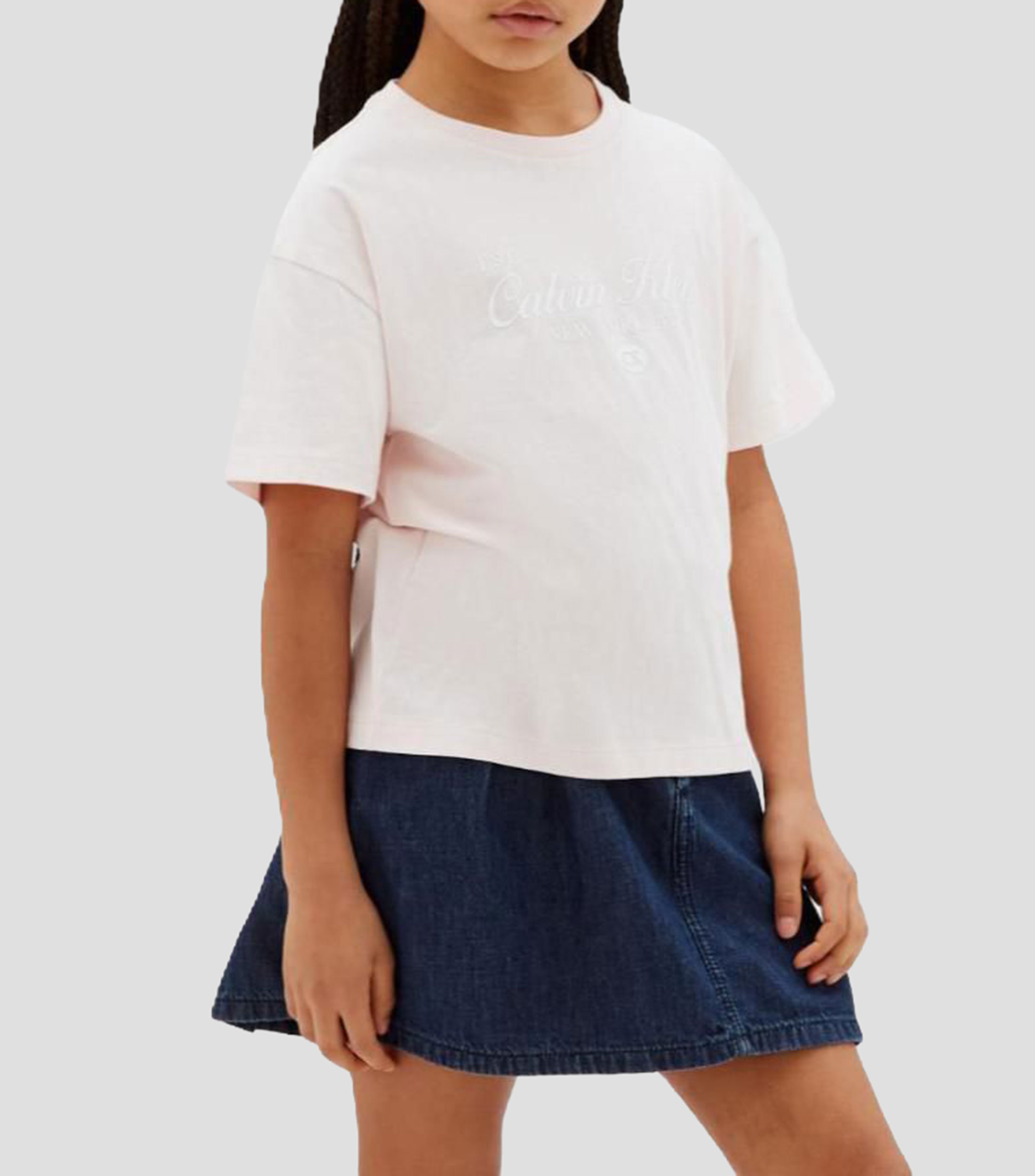 Playera cuello redondo manga corta estampada Niña