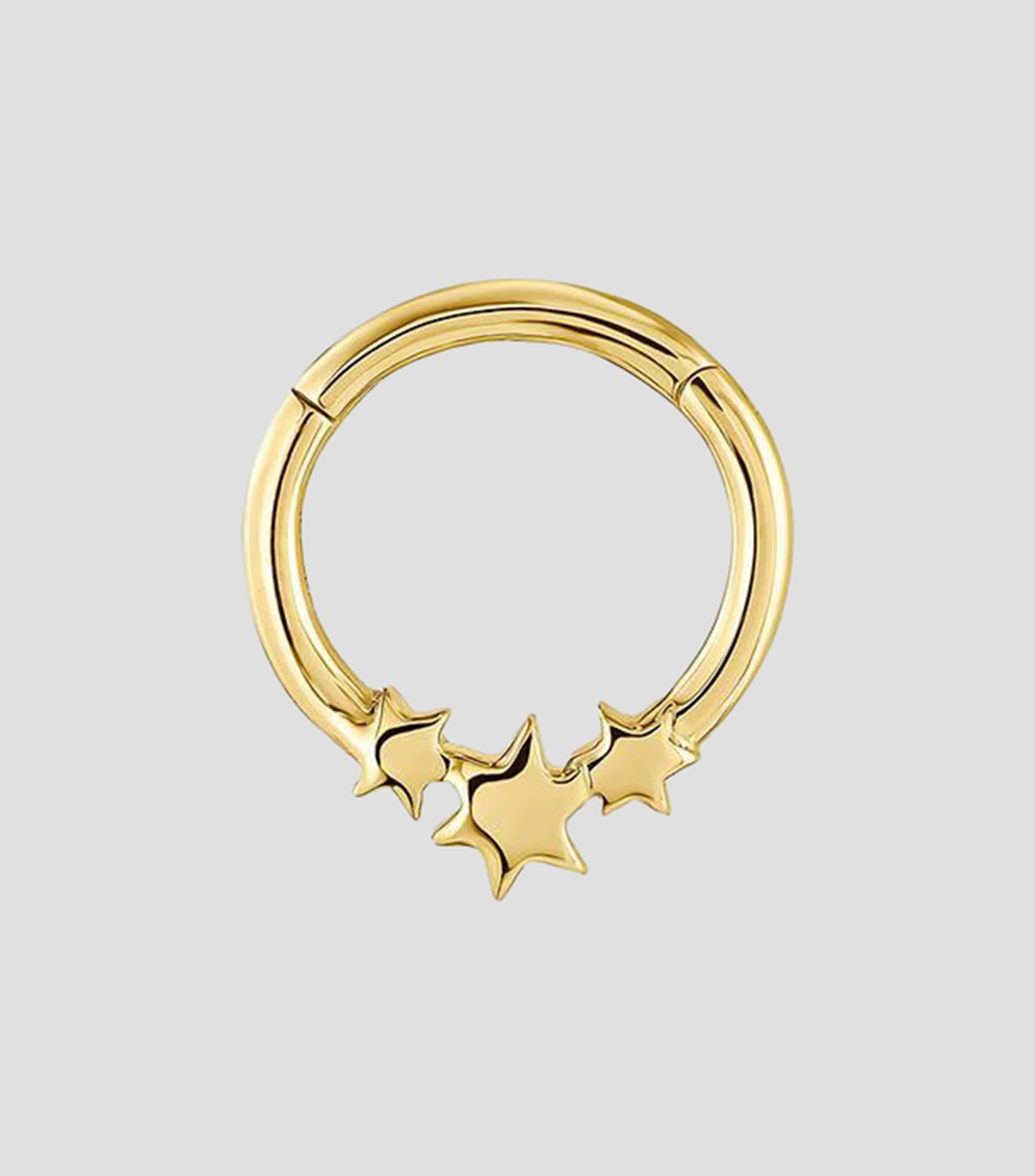 Pendiente pequeño de aro en oro amarillo de 9 kilates con estrellas Goldie Mujer