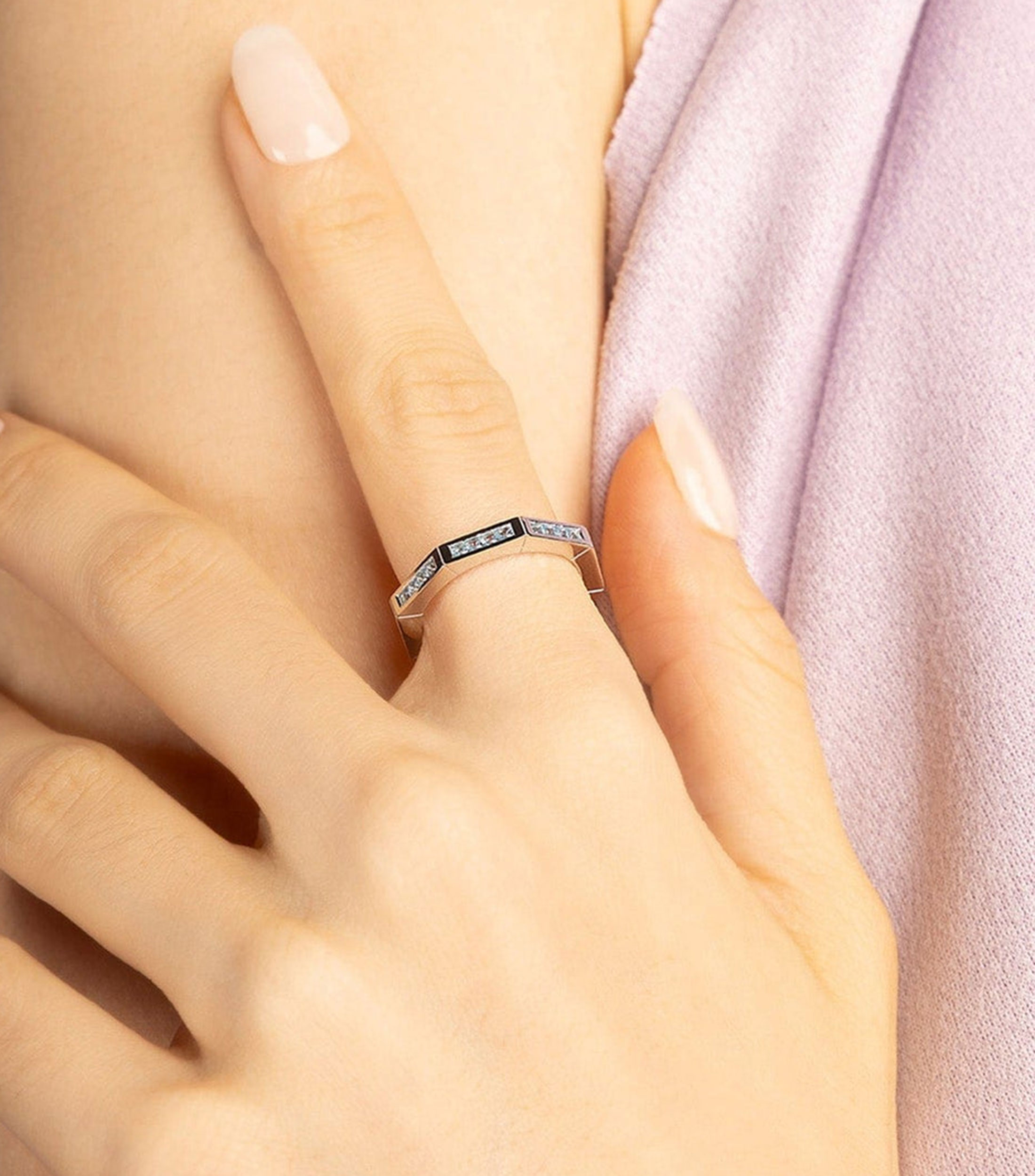 Anillo en plata .925 Printemps incrustaciones de zirconia cúbica azul Mujer
