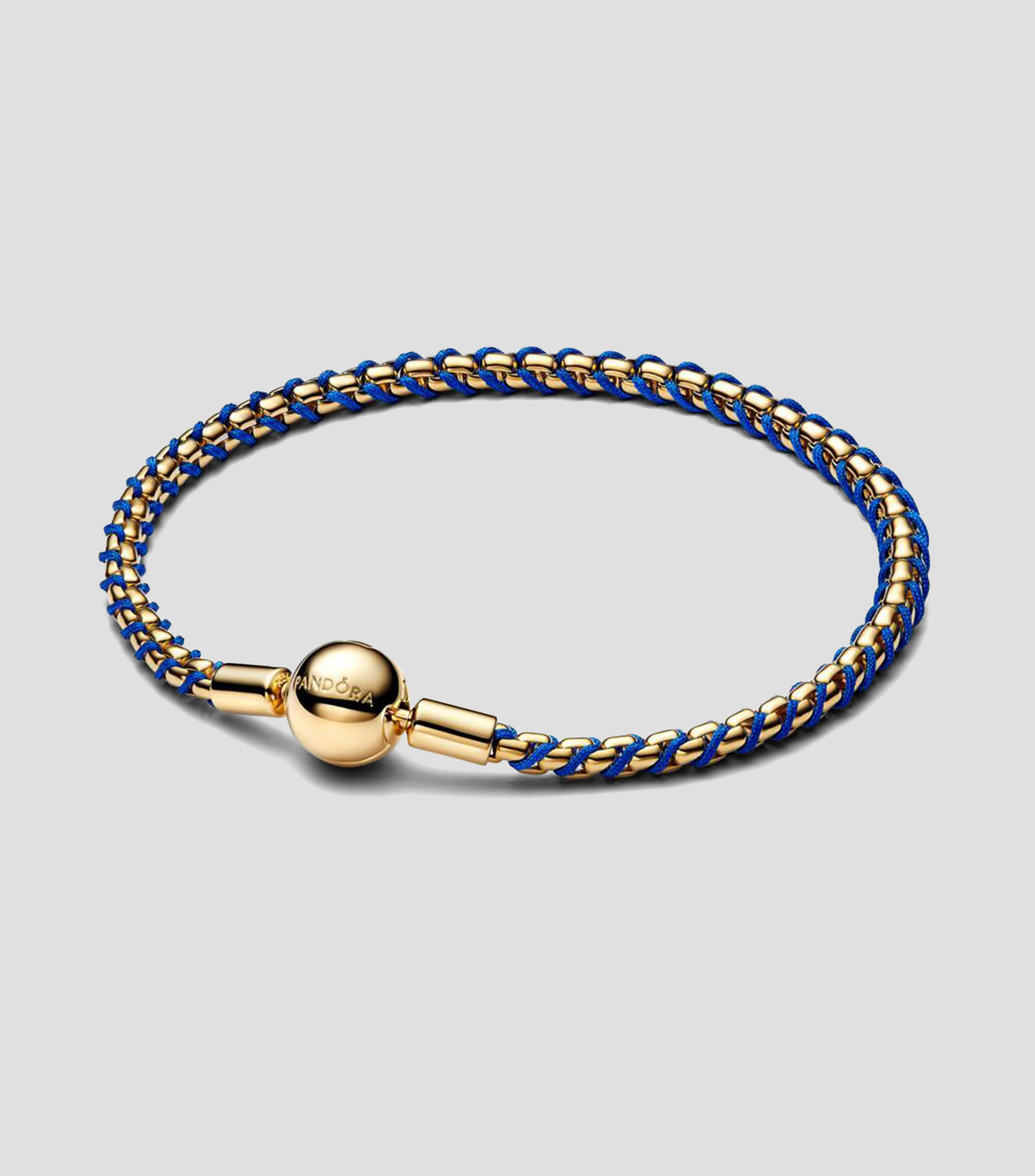 Brazalete en plata con cordón trenzado Mujer