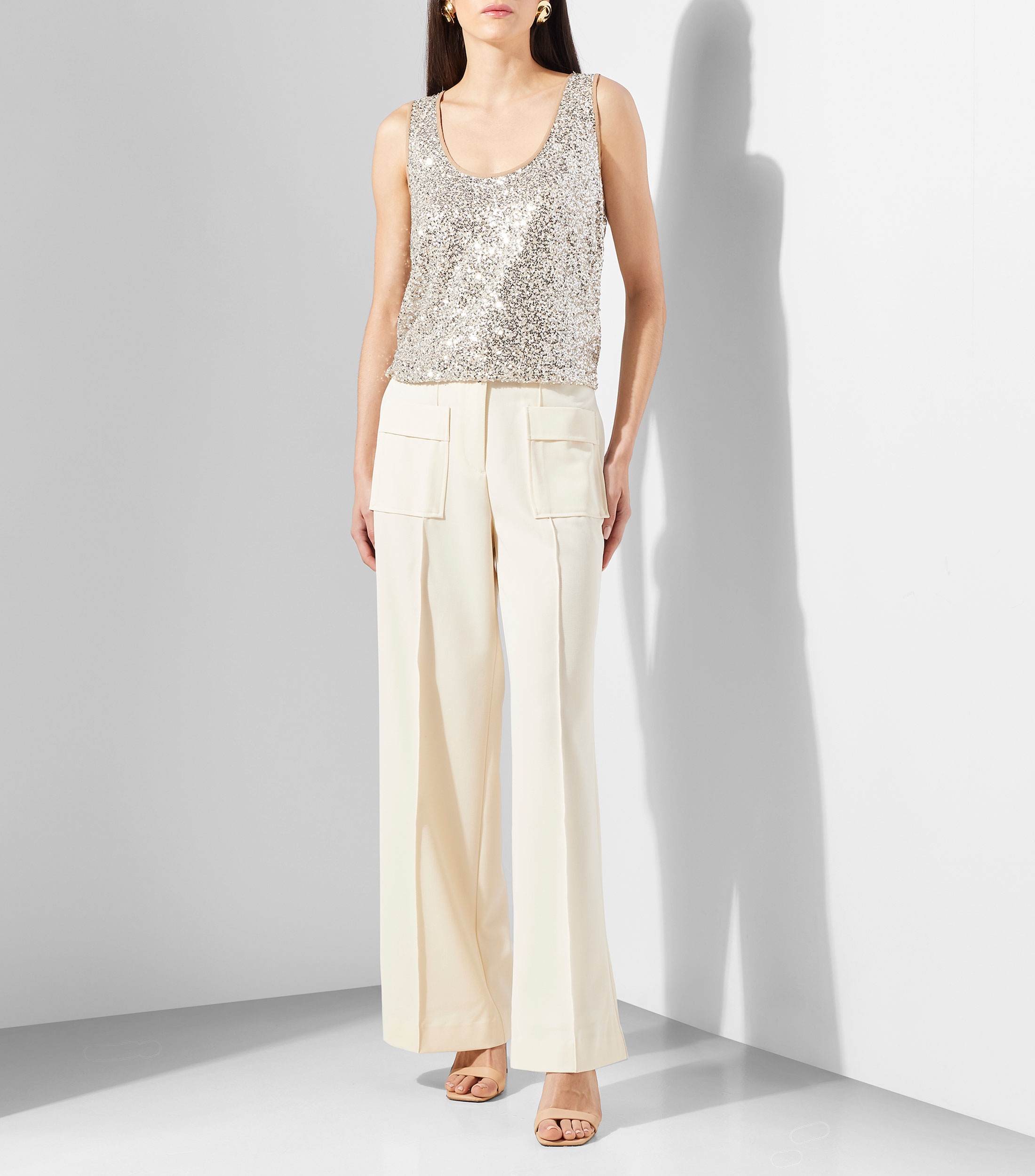 Blusa con lentejuelas sin mangas Mujer