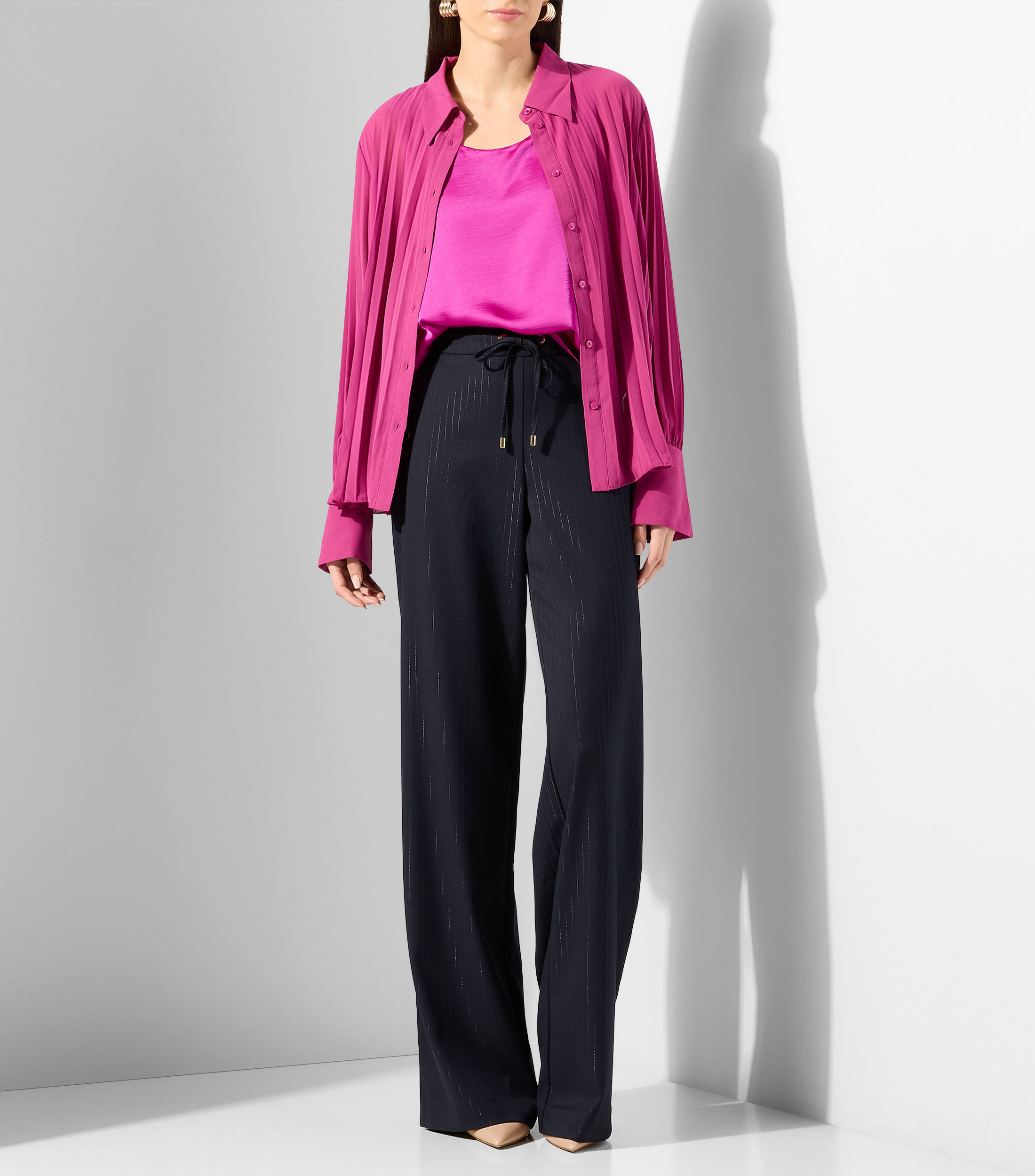 Camisa lisa manga larga Mujer
