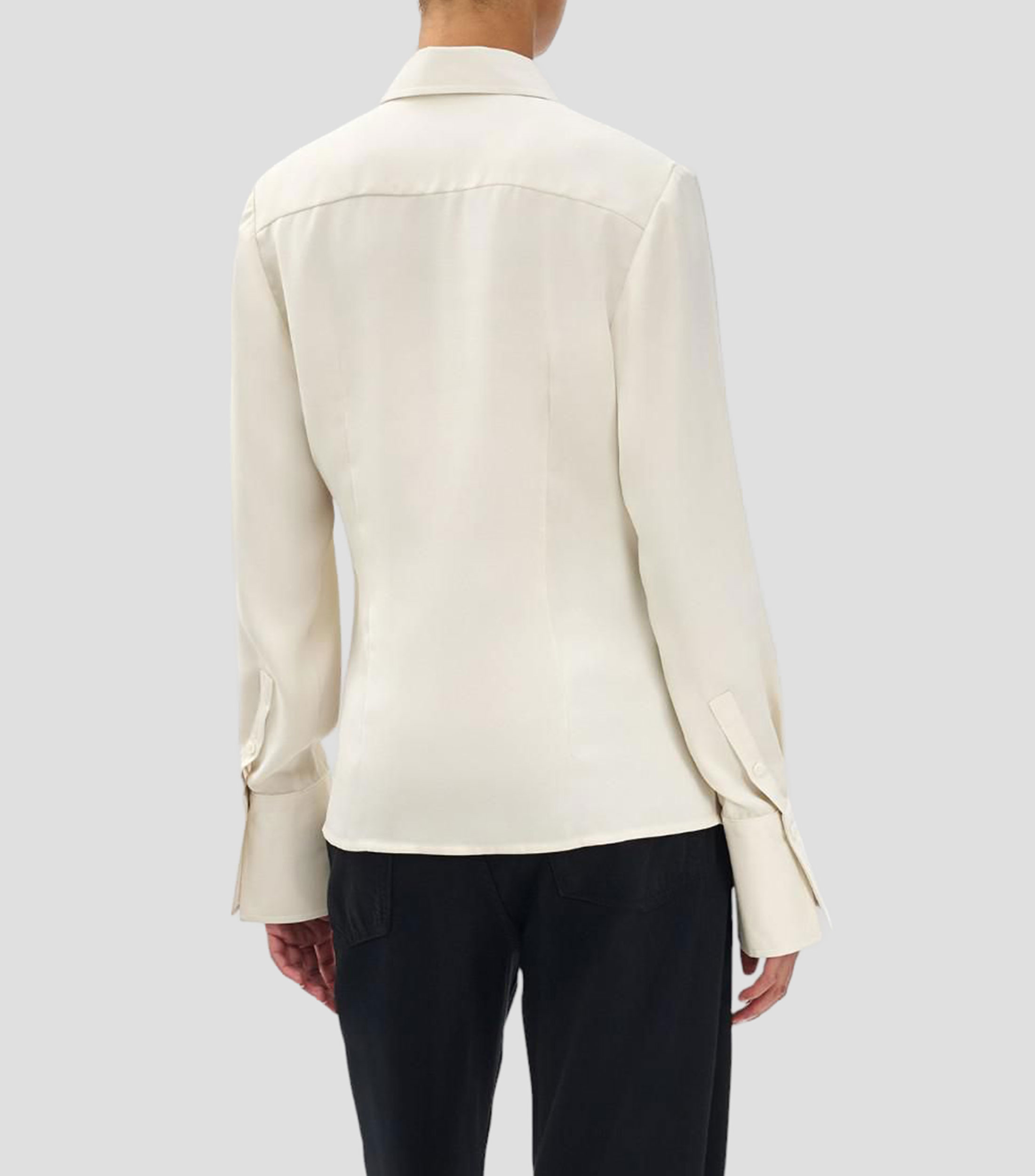 Camisa lisa con manga larga Mujer