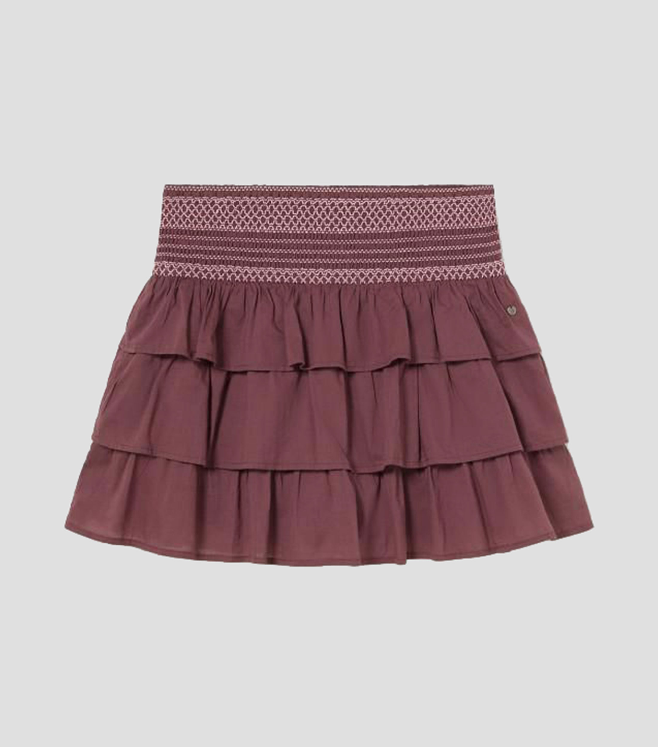 Falda corta corte recto liso Mujer
