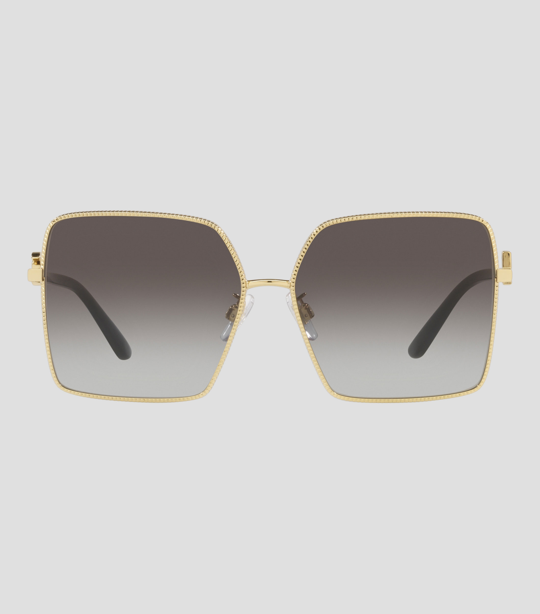 Lentes de sol cuadrados dorados Mujer