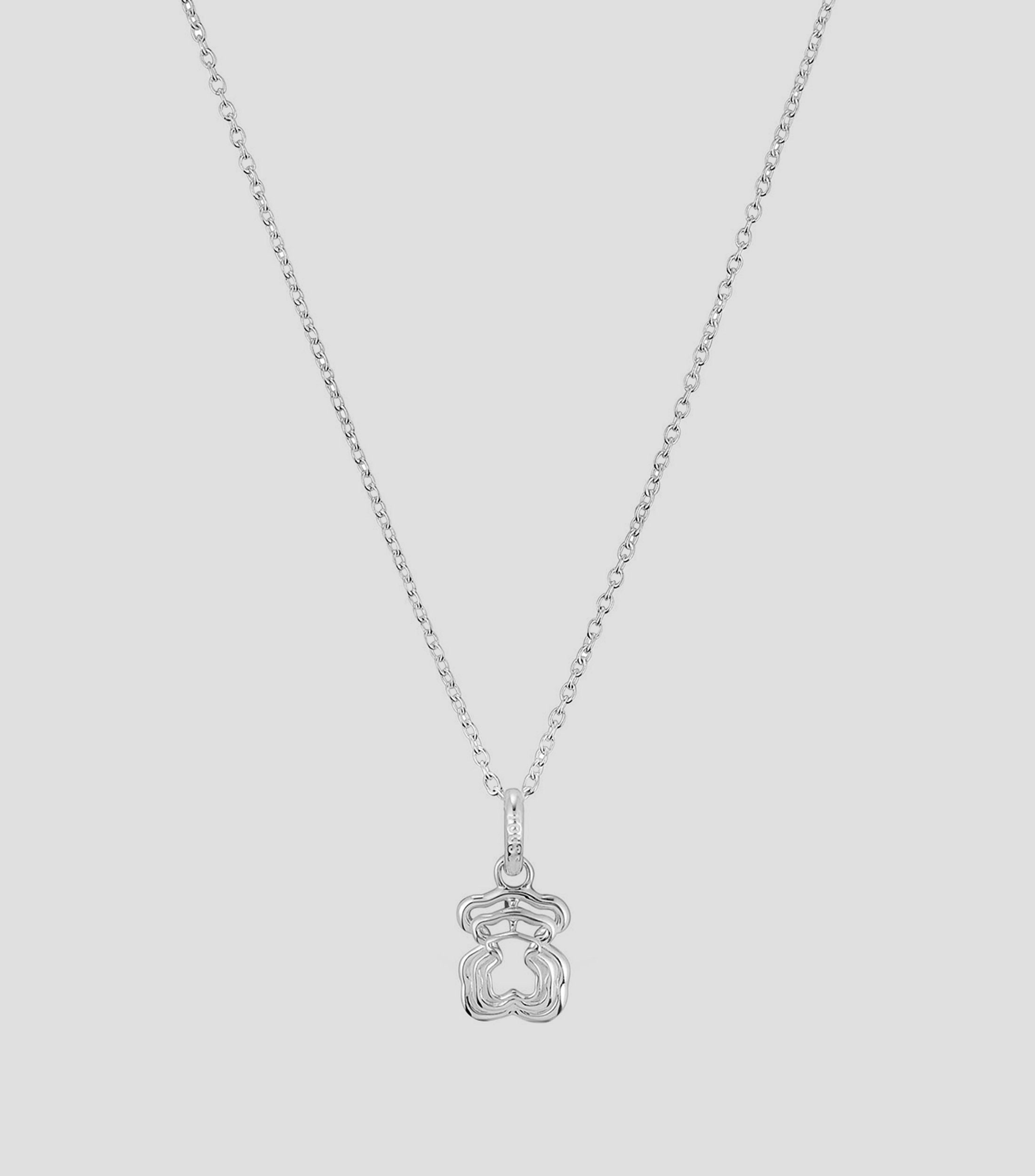 Collar con dije de oso en plata Bickie Mujer