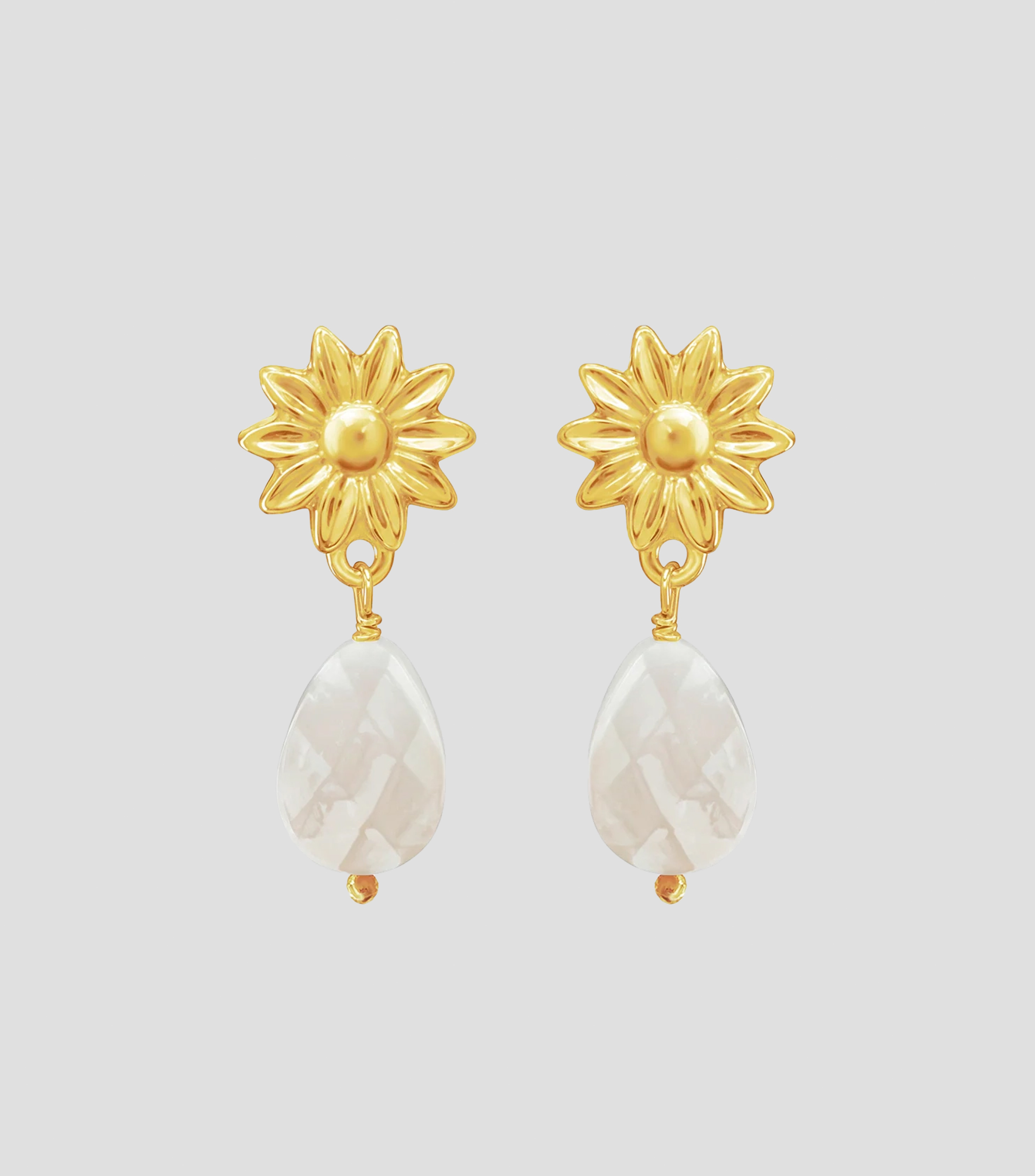 Broqueles en plata .925 con madreperla Girasol Mujer