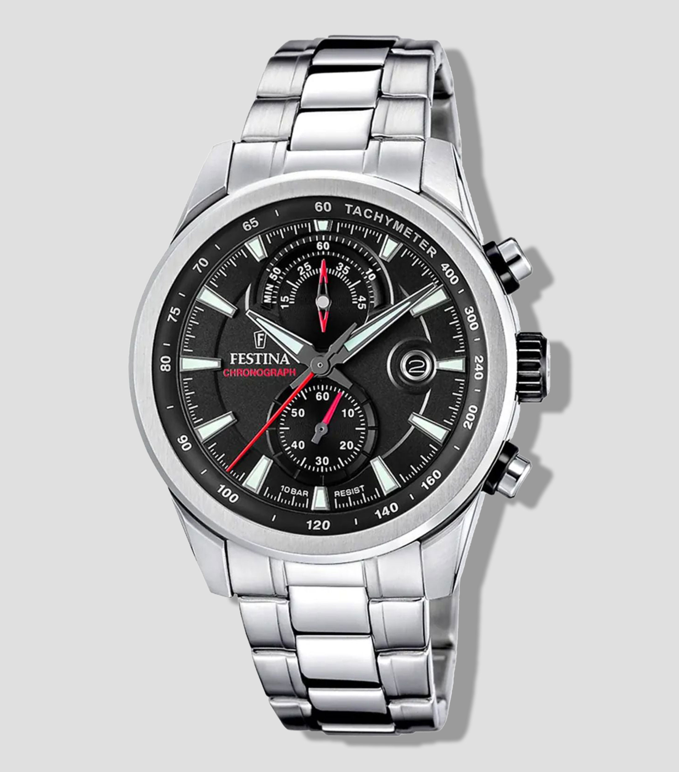 Reloj para Hombre Casual Plateado, Negro