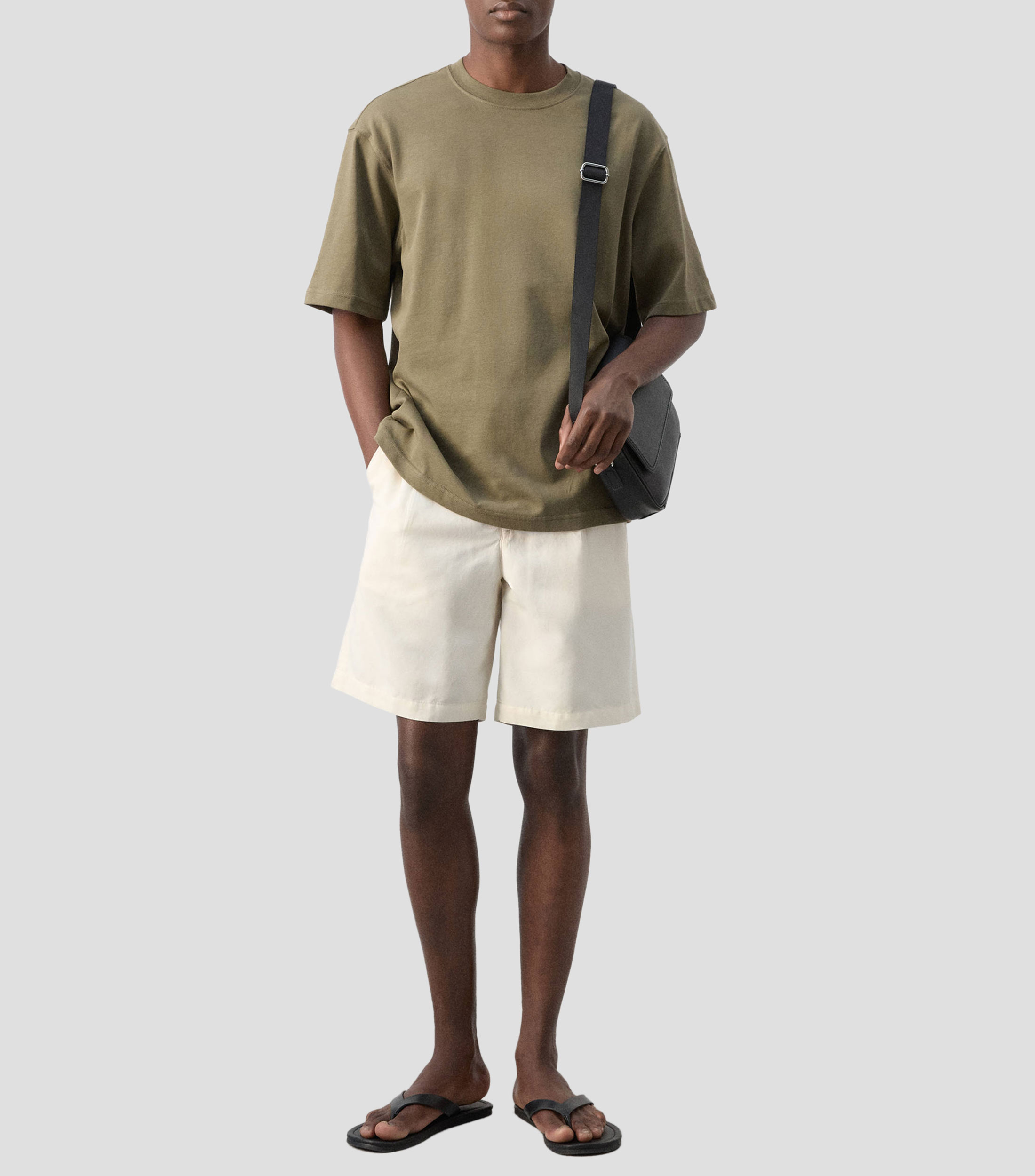 Playera cuello redondo manga corta liso Hombre