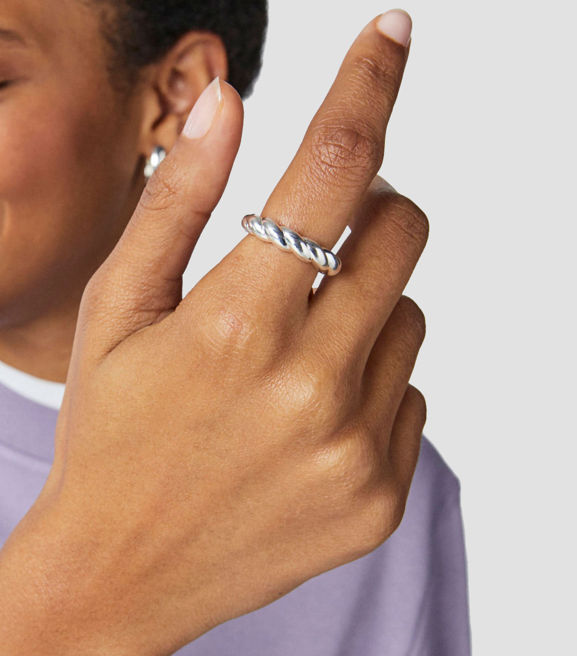Anillo trenzado en plata .925 Twisted Mujer