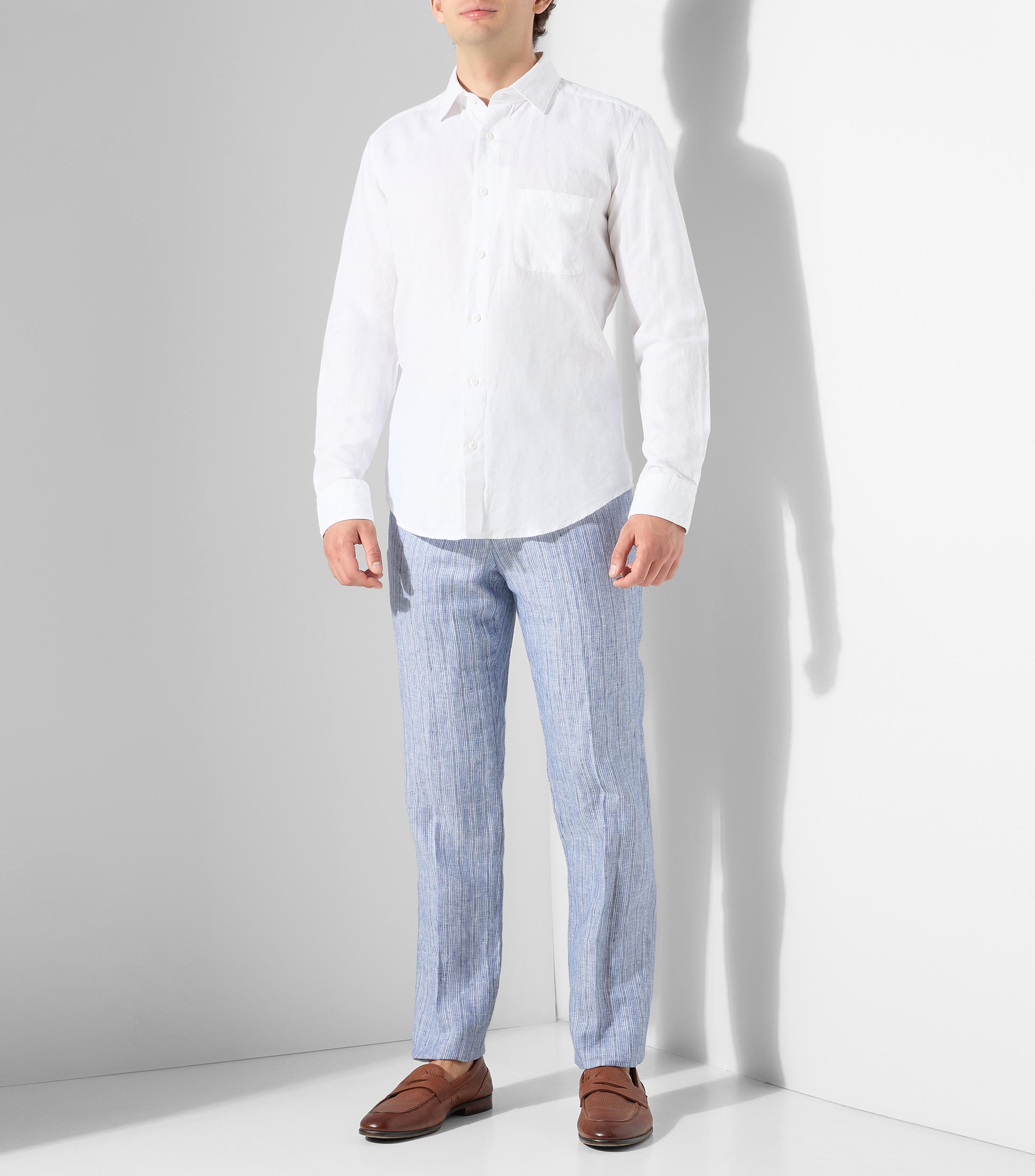 Camisa lisa manga larga Hombre