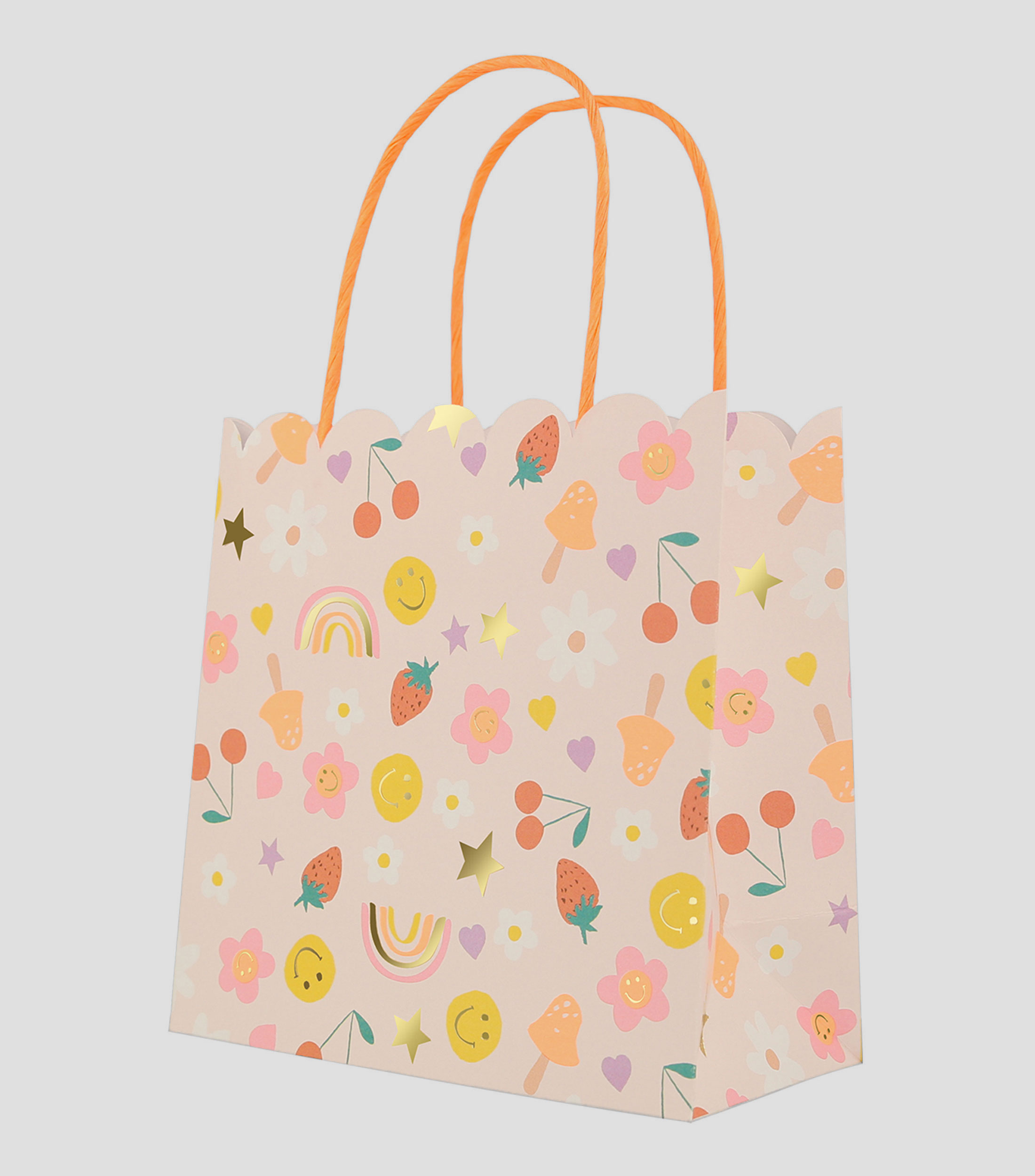 Set 8 Bolsas de papel para fiesta Happy Face Icons