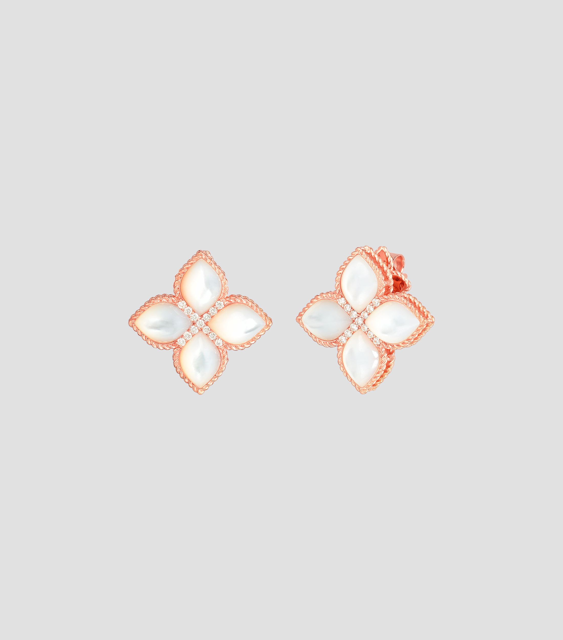 Aretes en oro rosa 18 Kilates Mother of Pearl Mujer