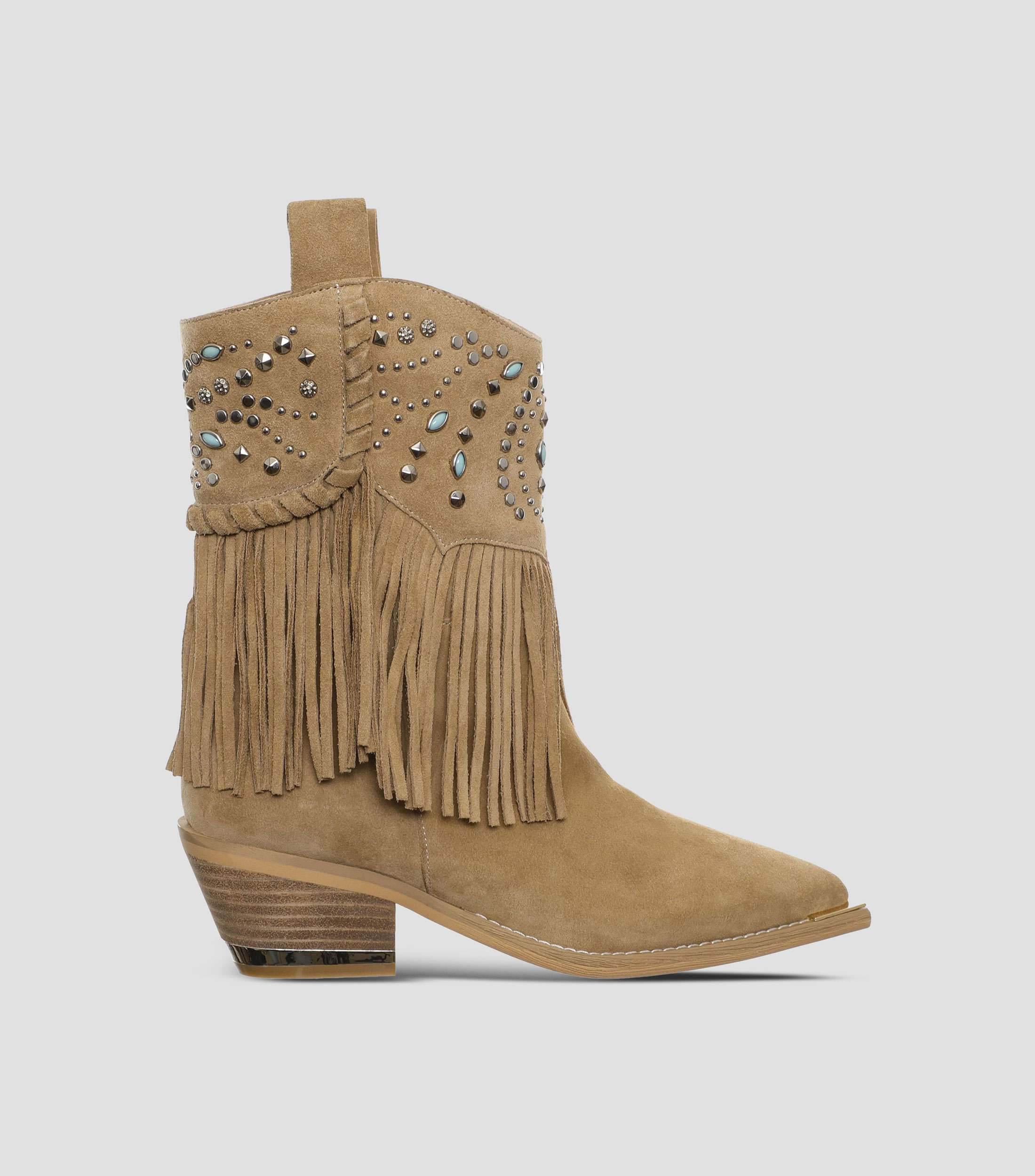 Botines con Tacón Medio Cuadrado Mujer