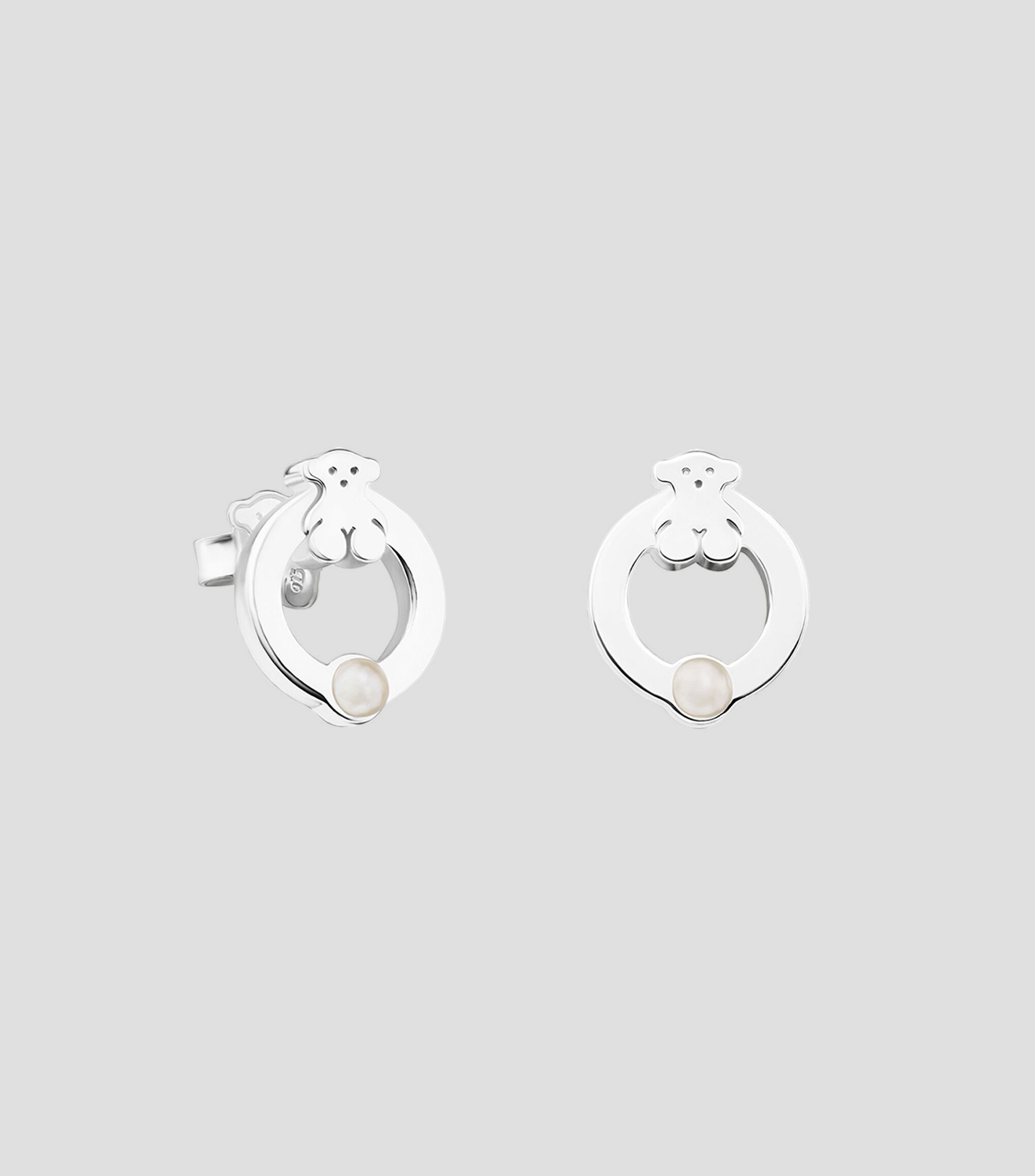 Aretes plata con perlas Super Power Mujer