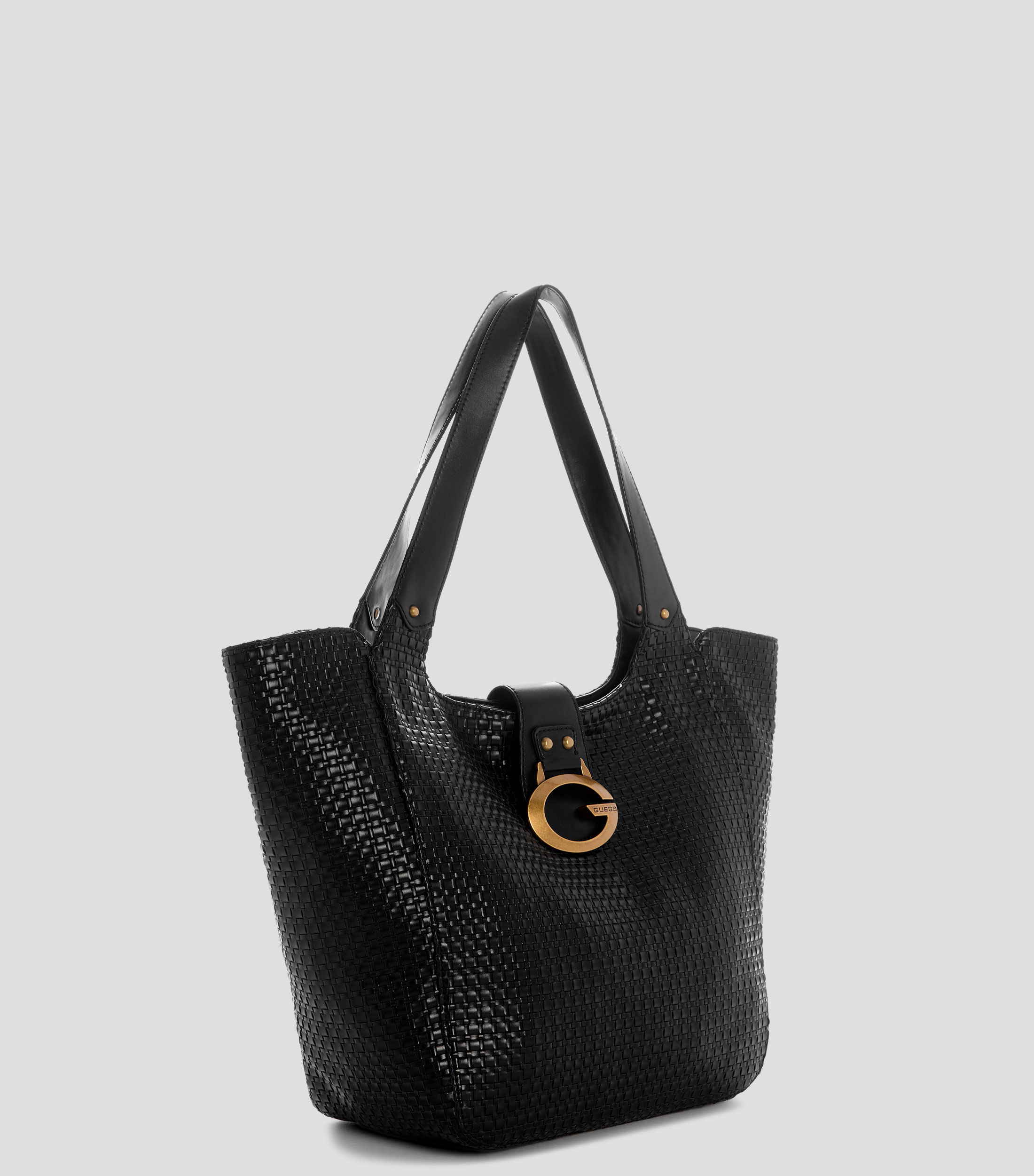Bolsa tote negra sólida Mujer