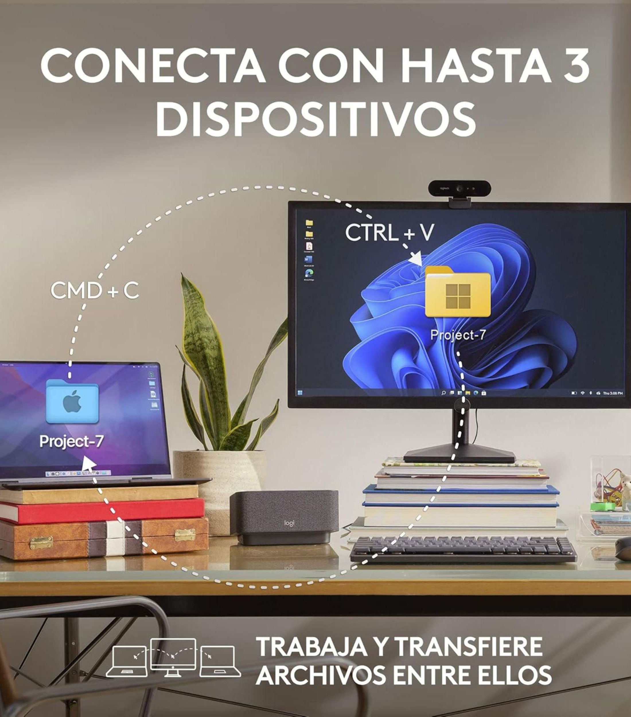 Mouse inalámbrico MX Anywhere 3S rosa