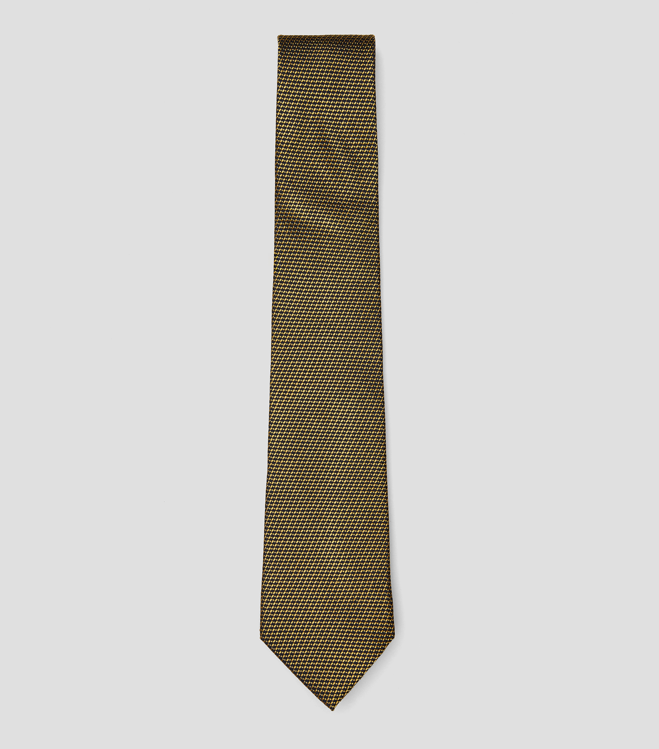 Corbata ancha en seda dorado lisa Torino