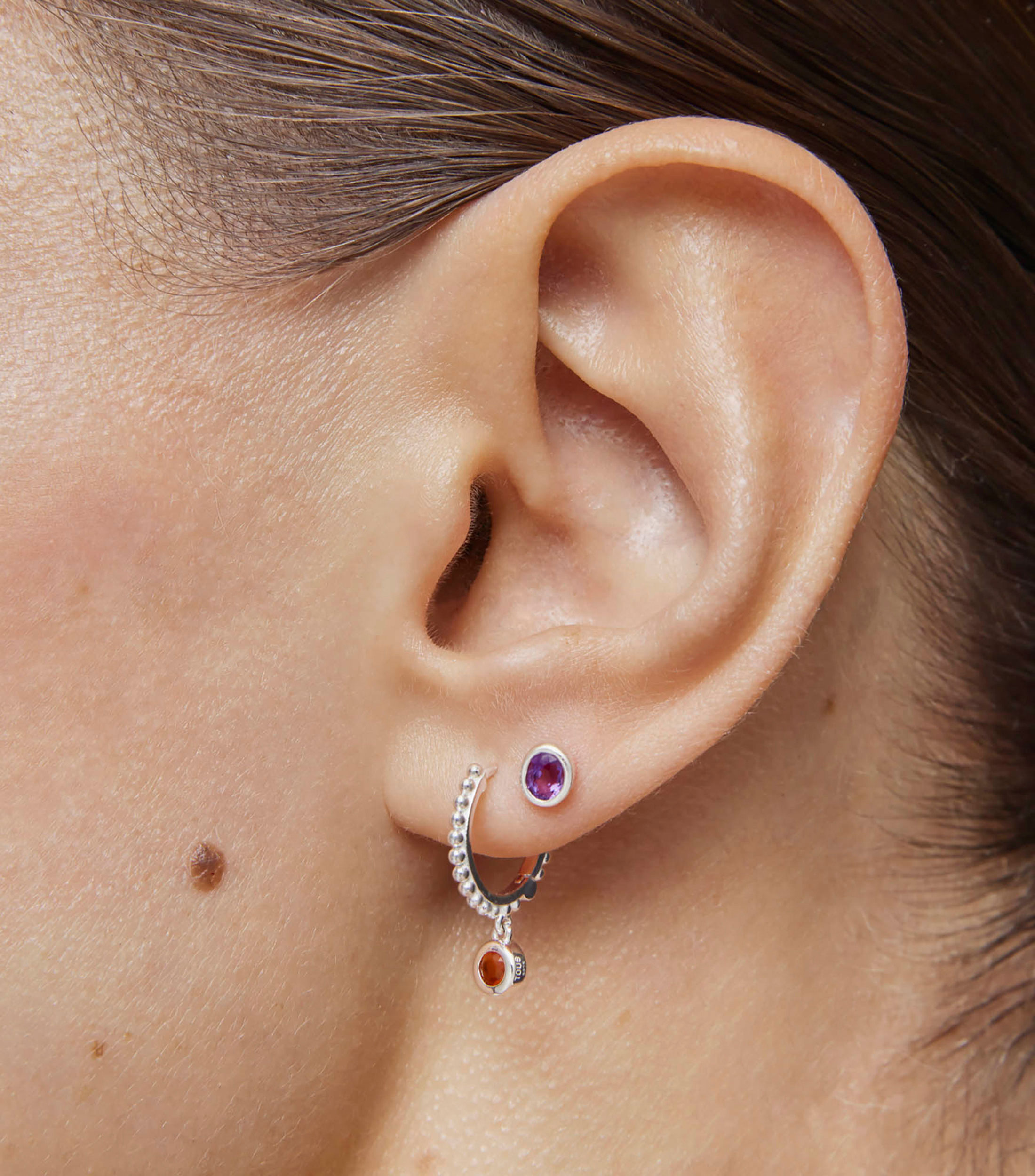 Set de 2 aretes individuales en plata de ley .925 Basic Colors Mujer
