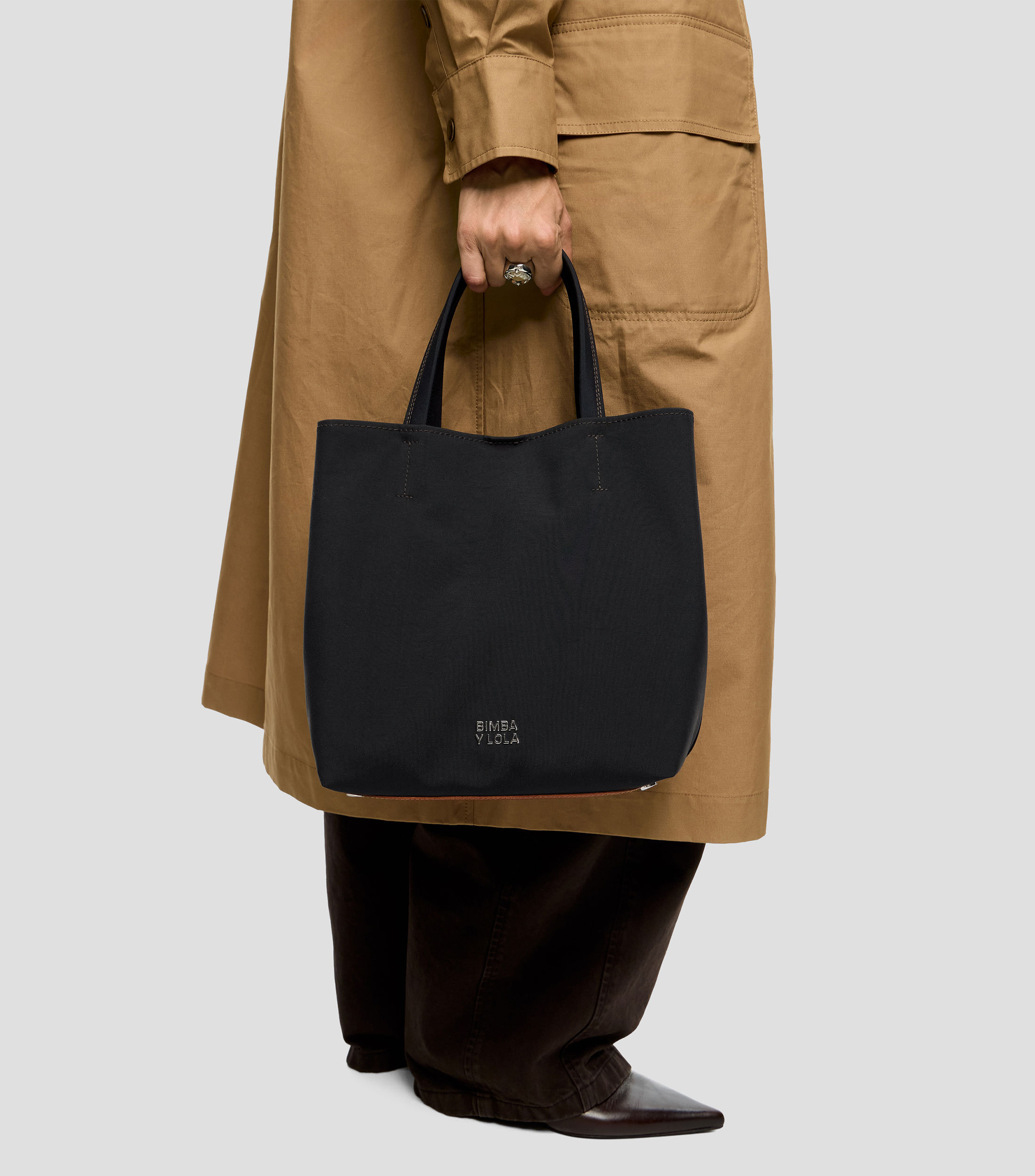 Bolsa Chihuahua grande gabardina antracita Mujer