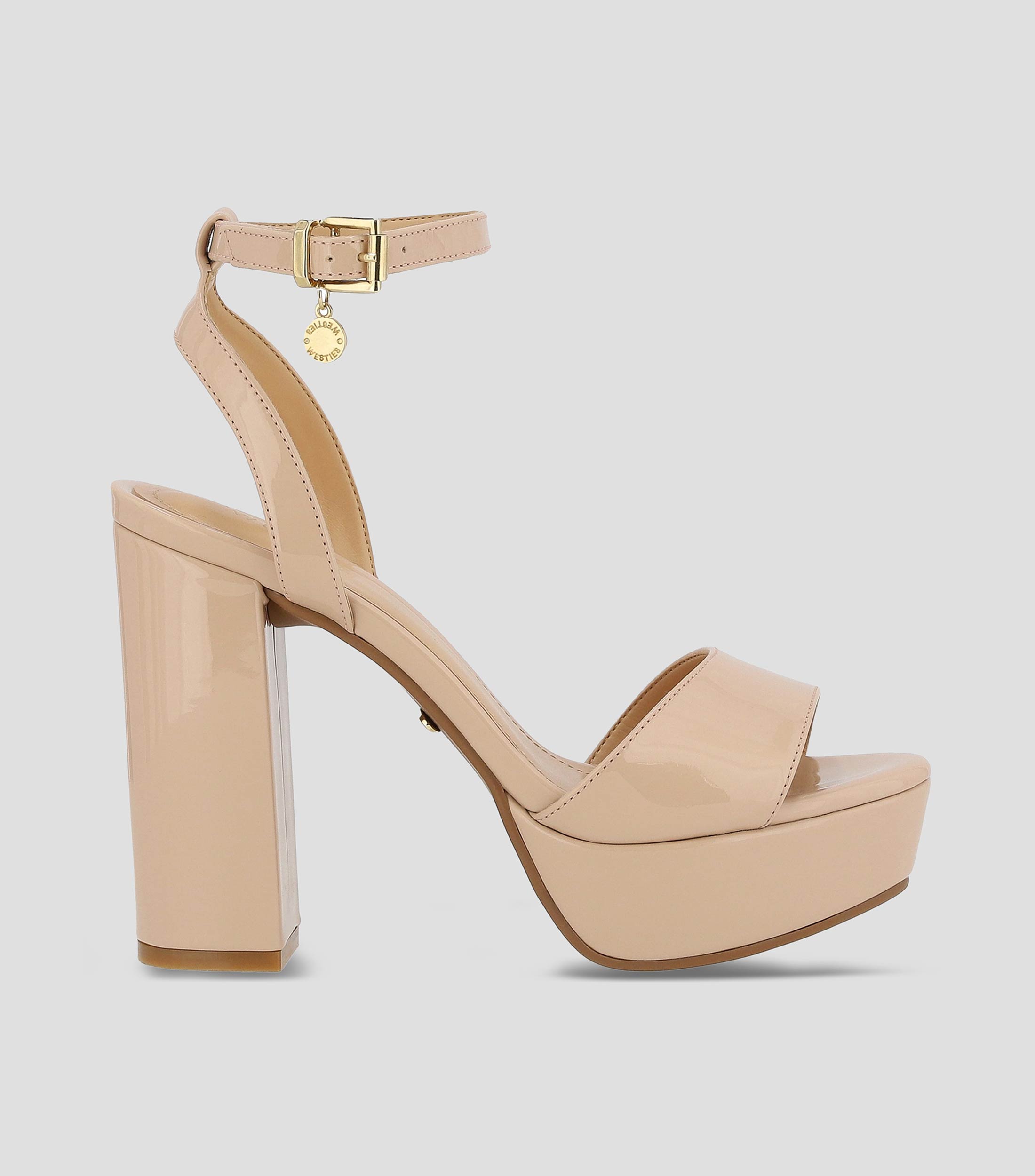 Sandalias con tacon alto ancho con plataforma Mujer