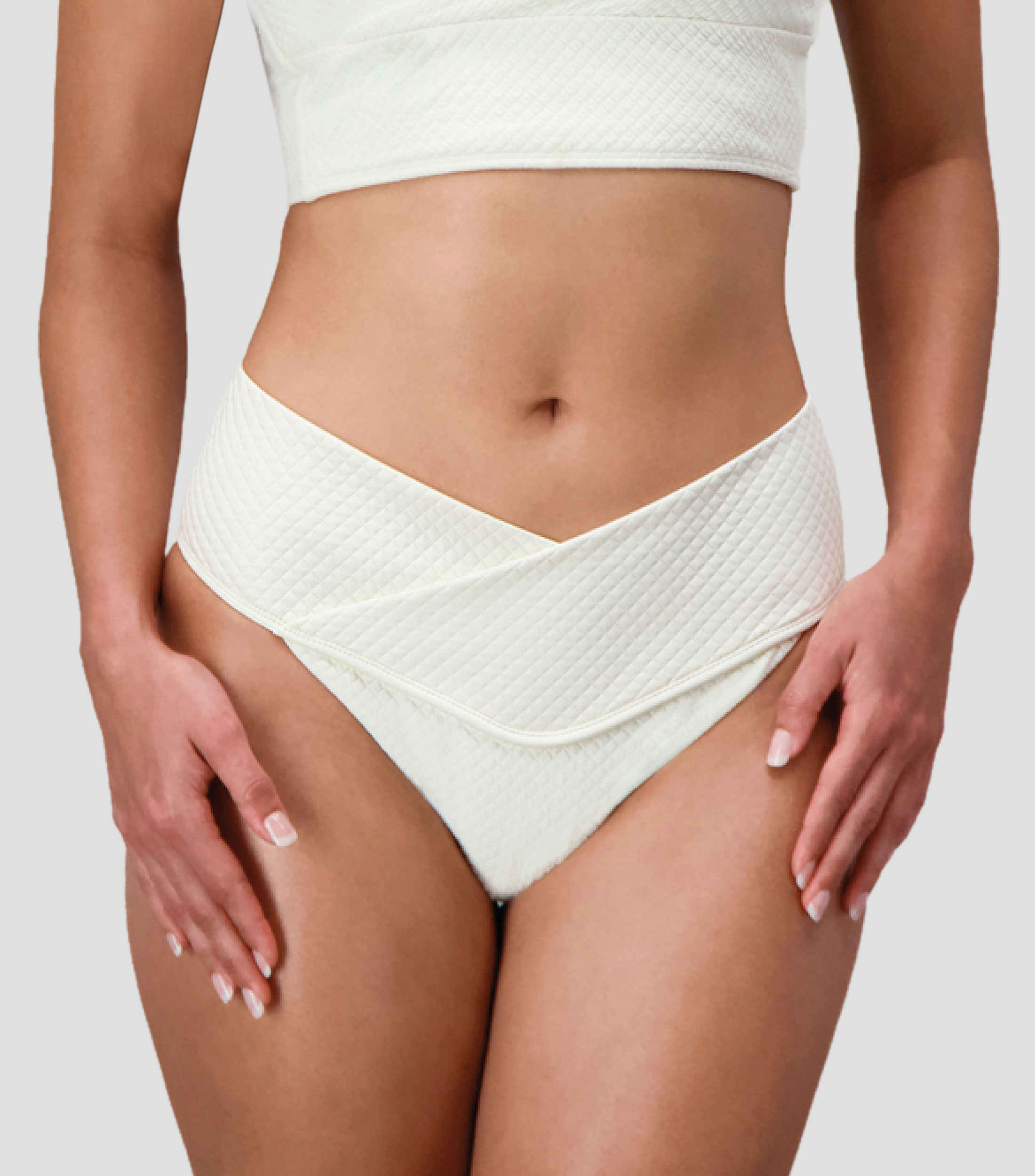 Bikini bottom liso con textura Mujer