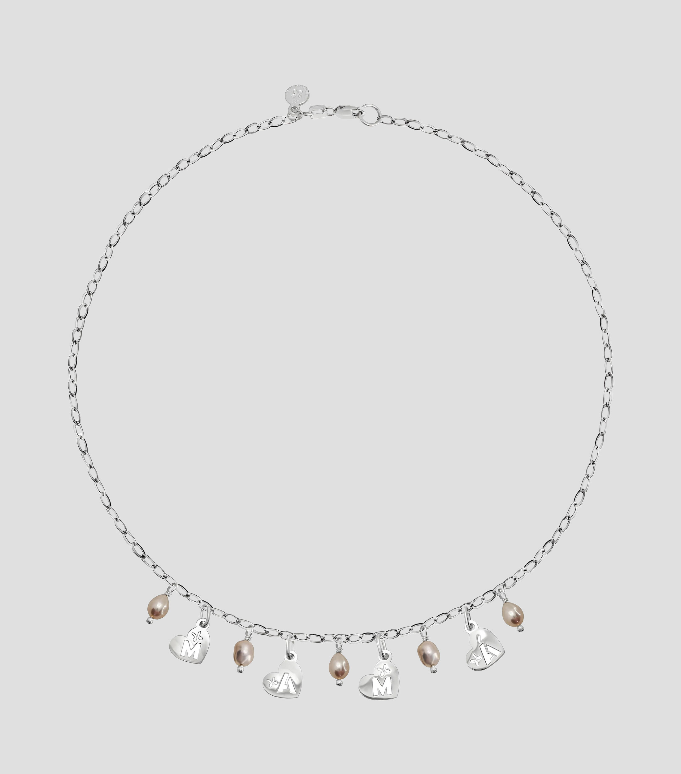 Collar Mamá con perlas y corazón Mujer