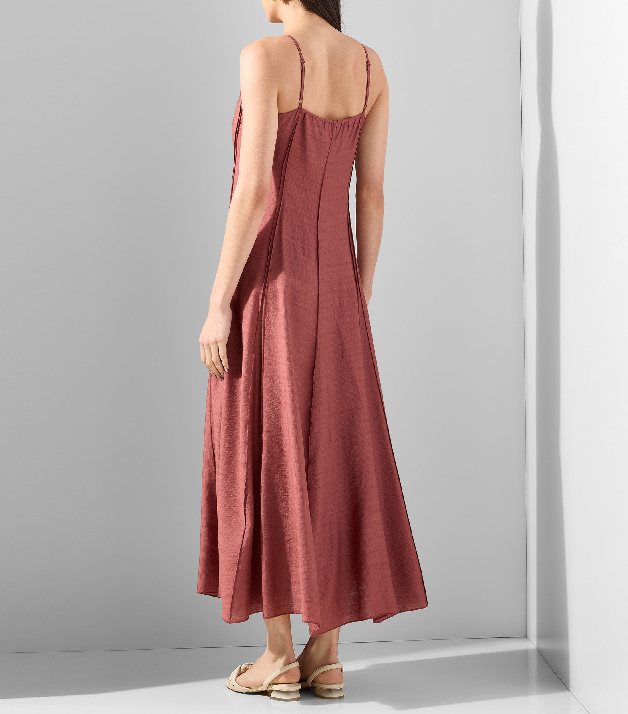 Vestido largo liso Mujer