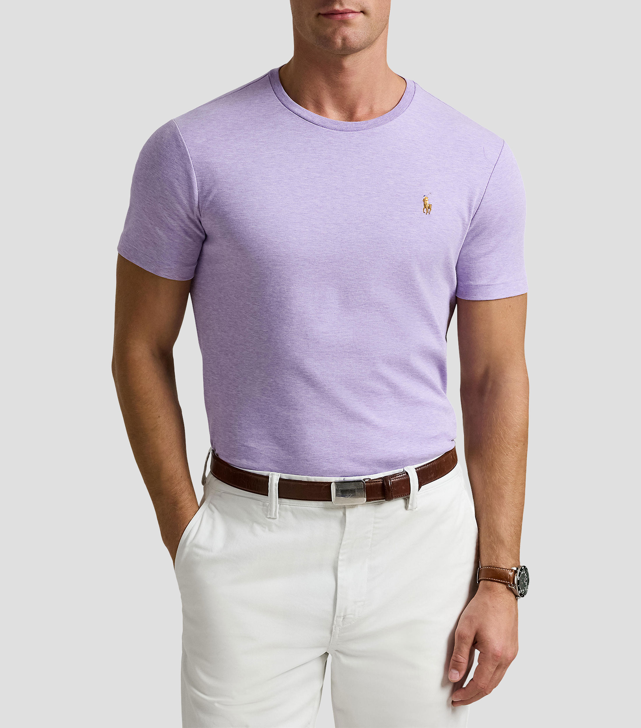 Playera cuello redondo manga corta lisa Hombre