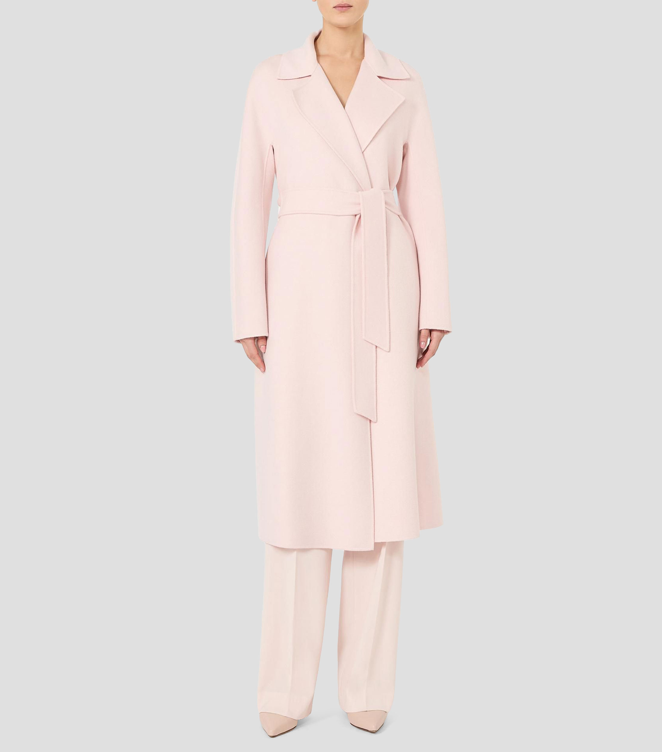 Gabardina larga con cinta Mujer