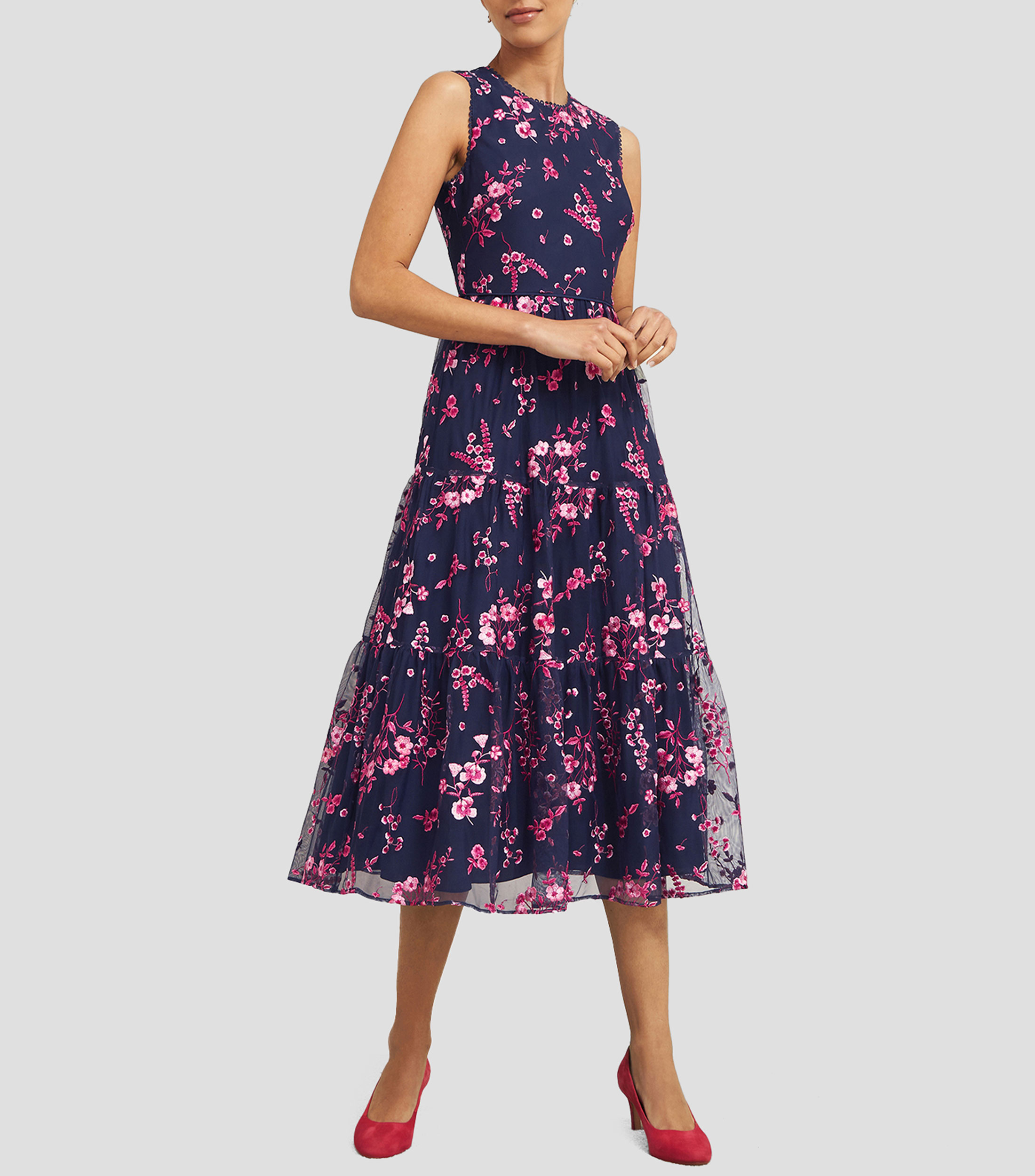 Vestido midi floral Mujer