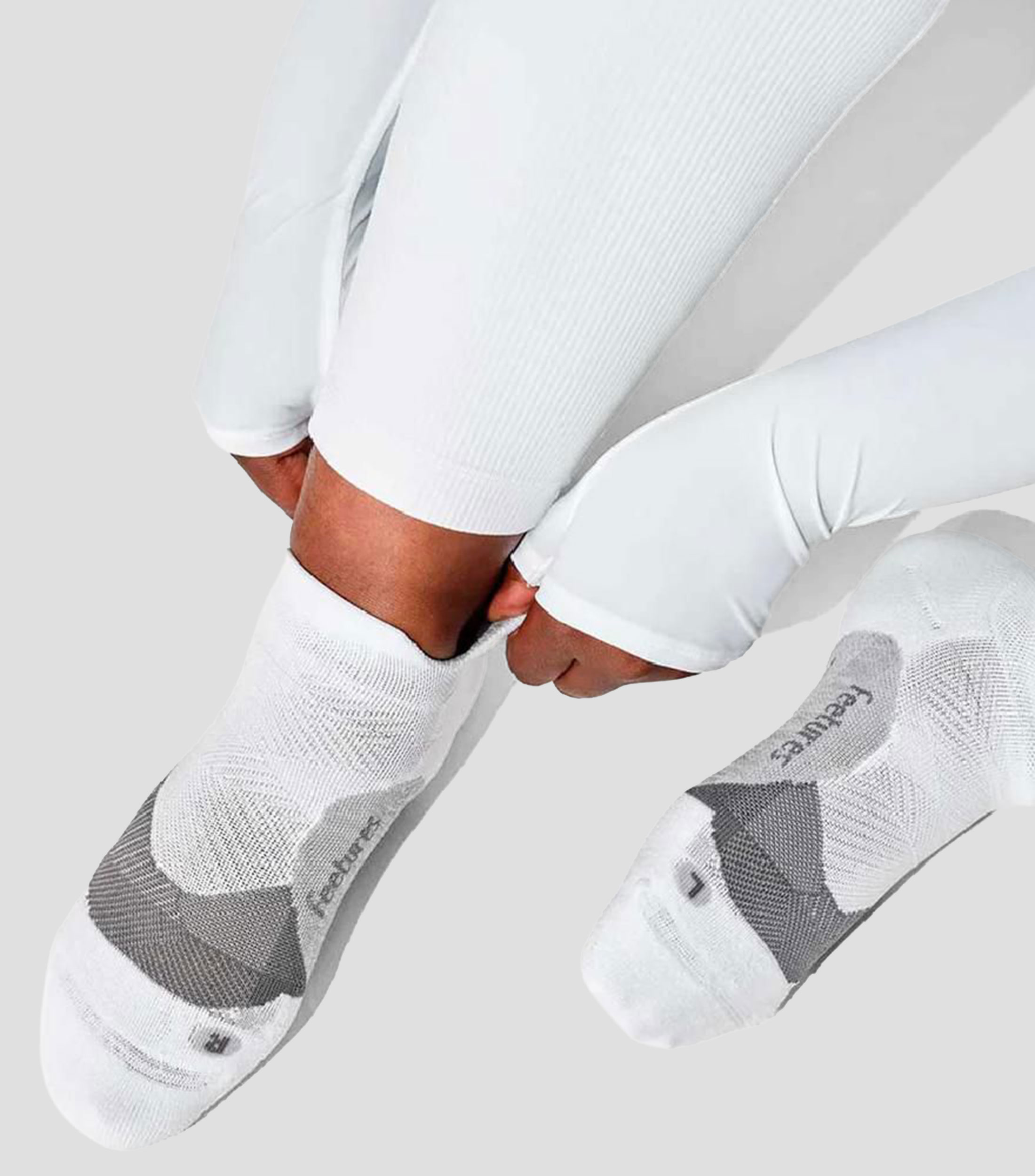 Calcetín Invisible deportivo de compresión Elite Light Cushion Blanco Hombre