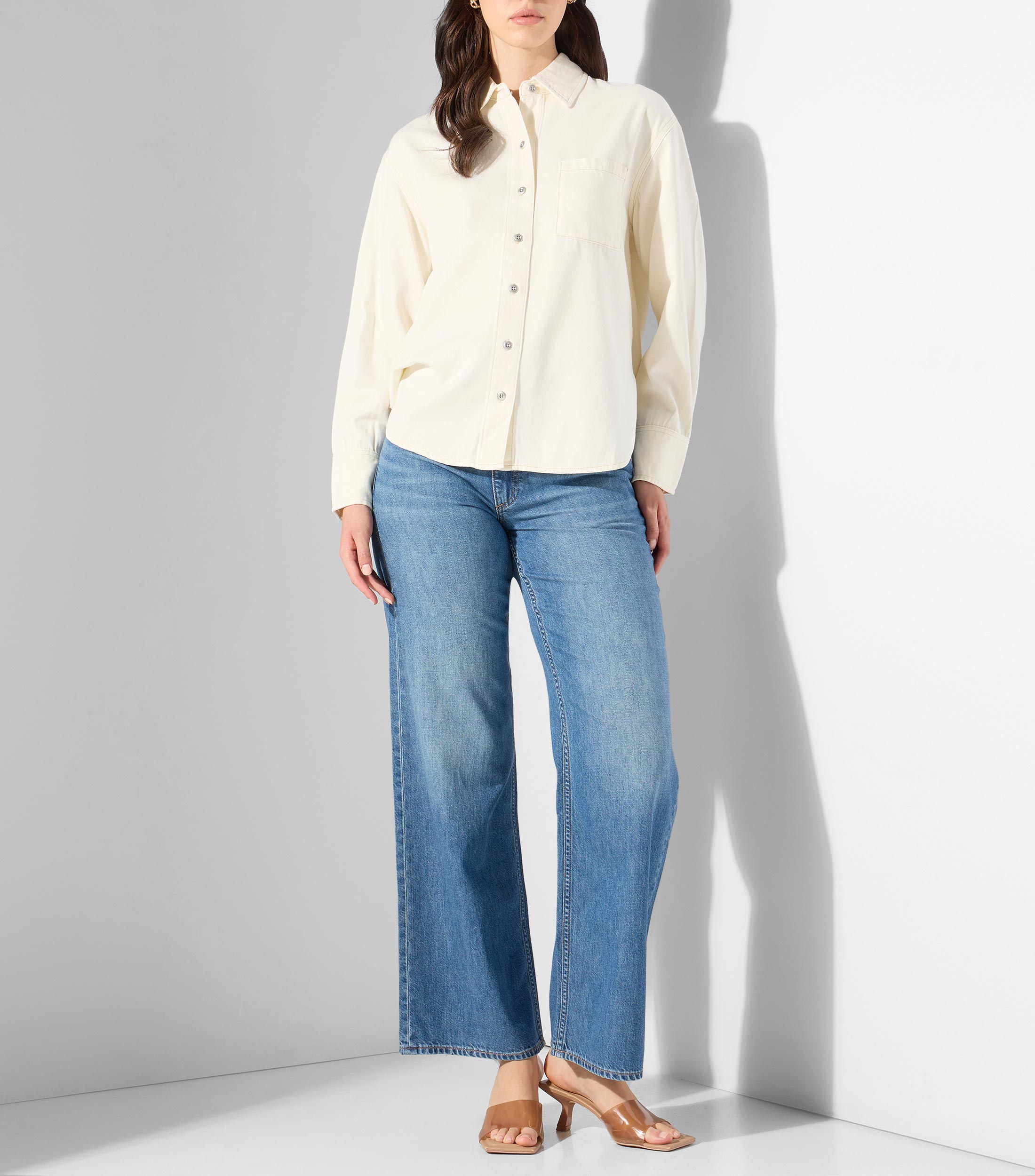 Camisa manga larga lisa Mujer