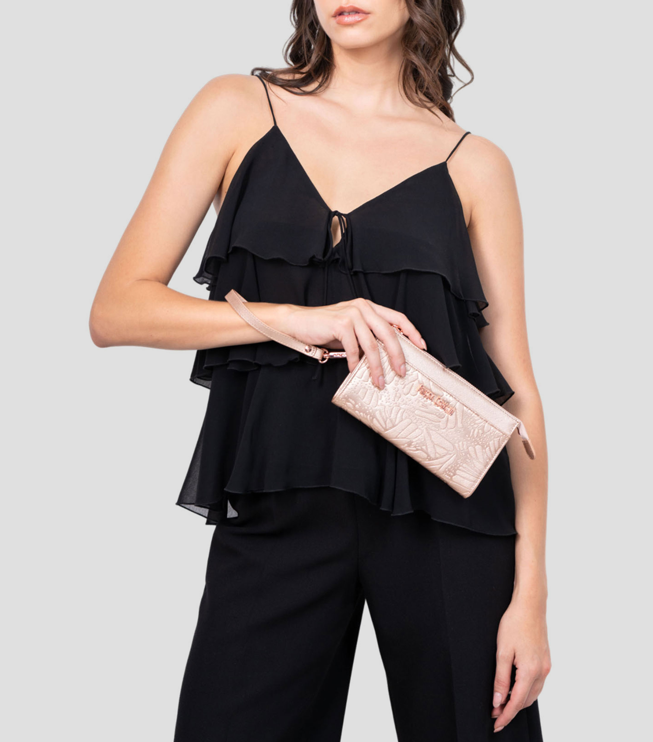 Bolso wristlet multifuncional rosa Cheen con mariposas Mujer