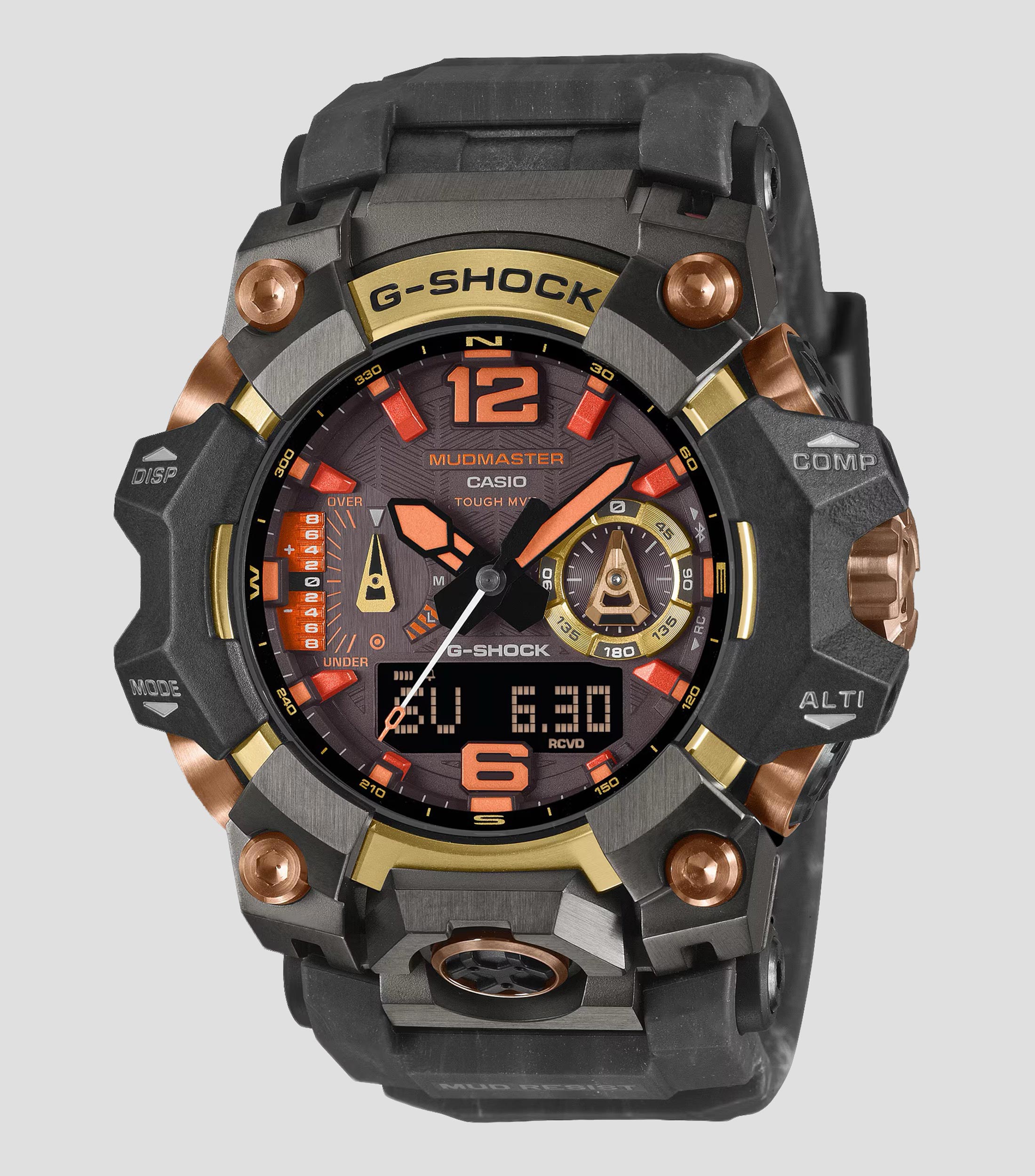 Reloj para hombre G-Shock Mudmaster Deportivo Negro, Oro rosa