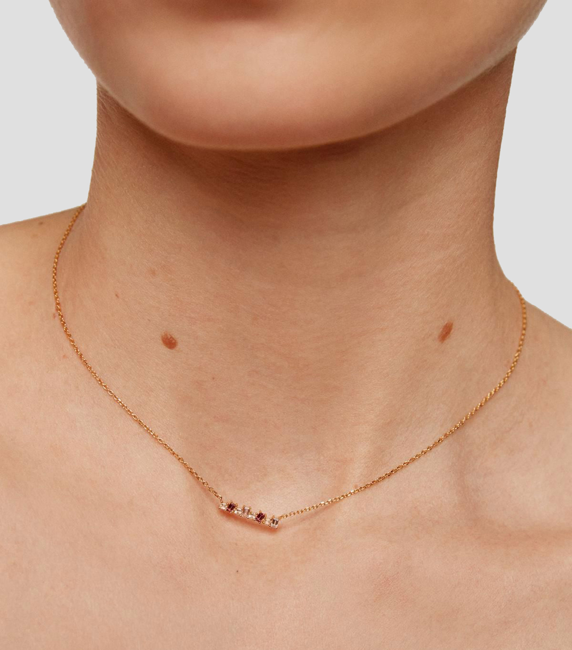 Collar en plata .925 con rodolita y amatista Bling Mujer