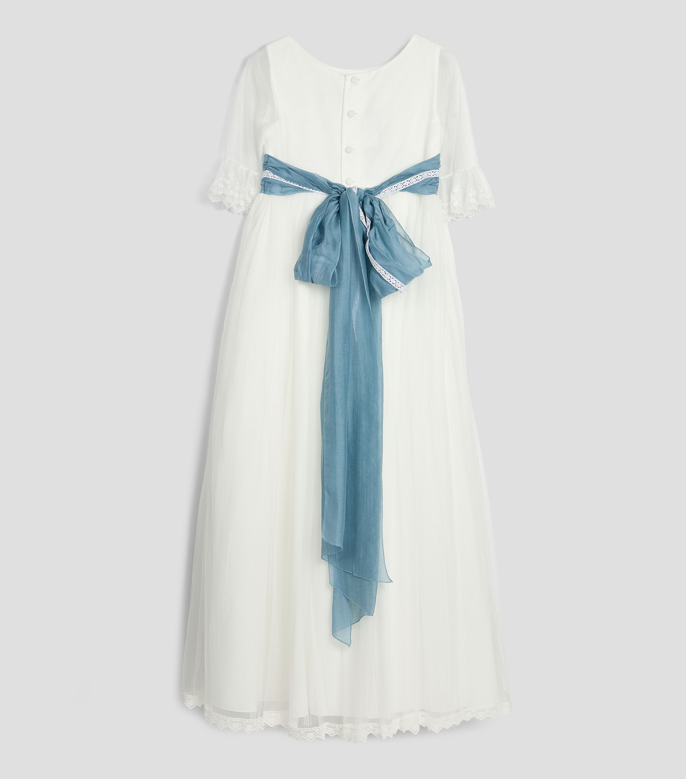 Vestido Comunión largo manga 3/4 Liso Niña