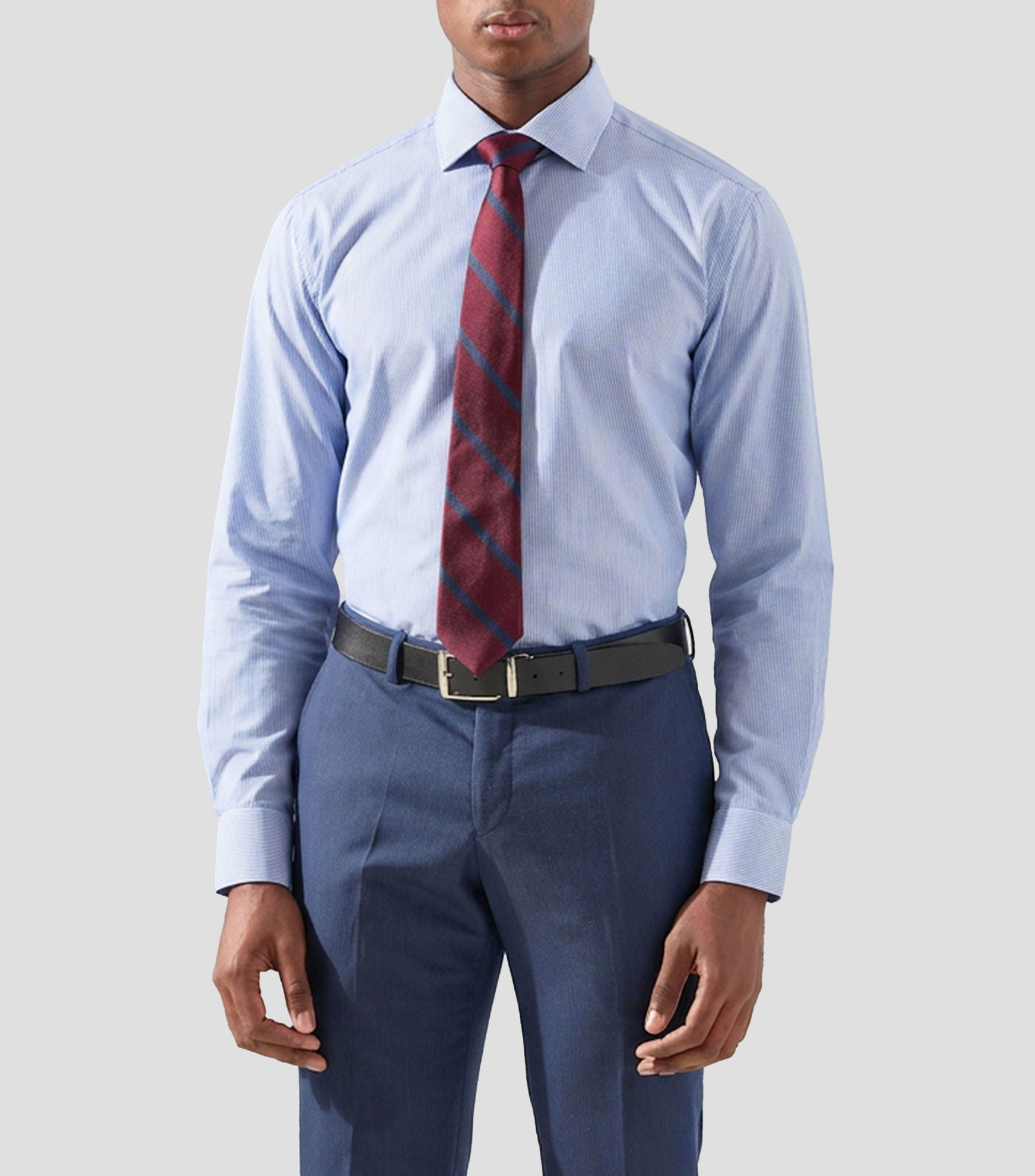 Camisa con líneas manga larga Hombre