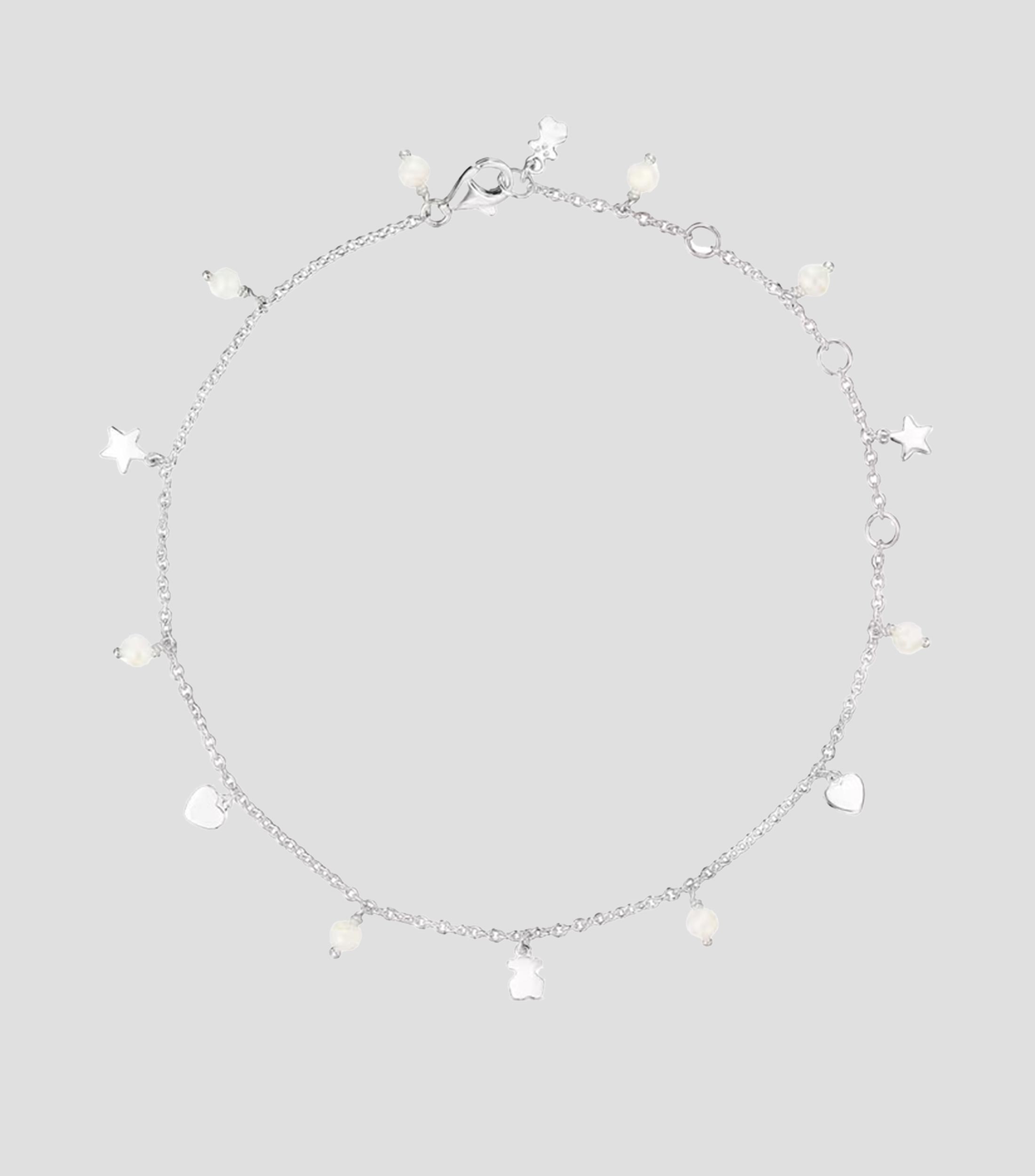 Pulsera tobillera en Plata Cool Joy con perlas Mujer