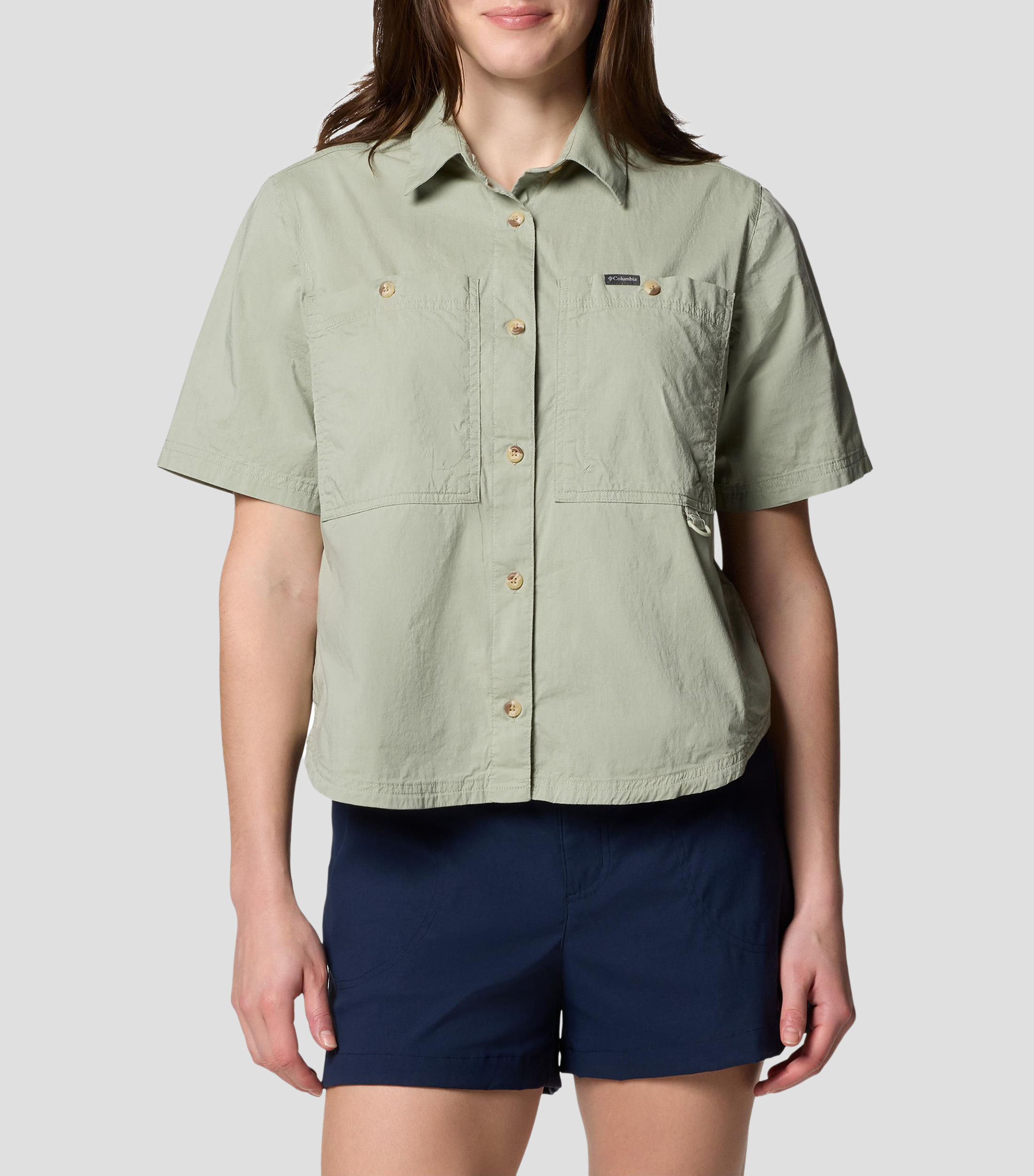 Camisa liso manga corta Mujer