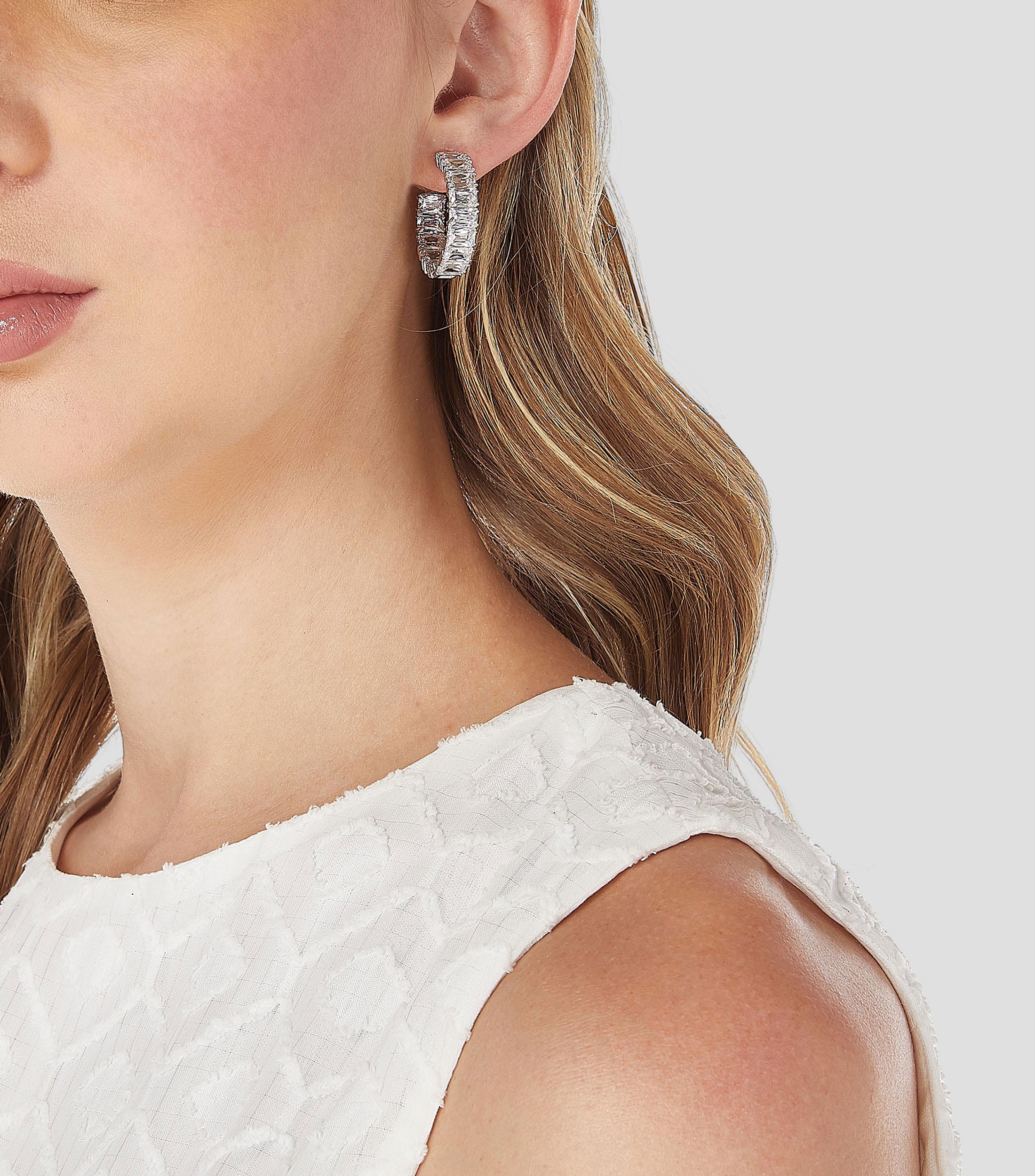 Aretes de aro con cristales Millenia Mujer