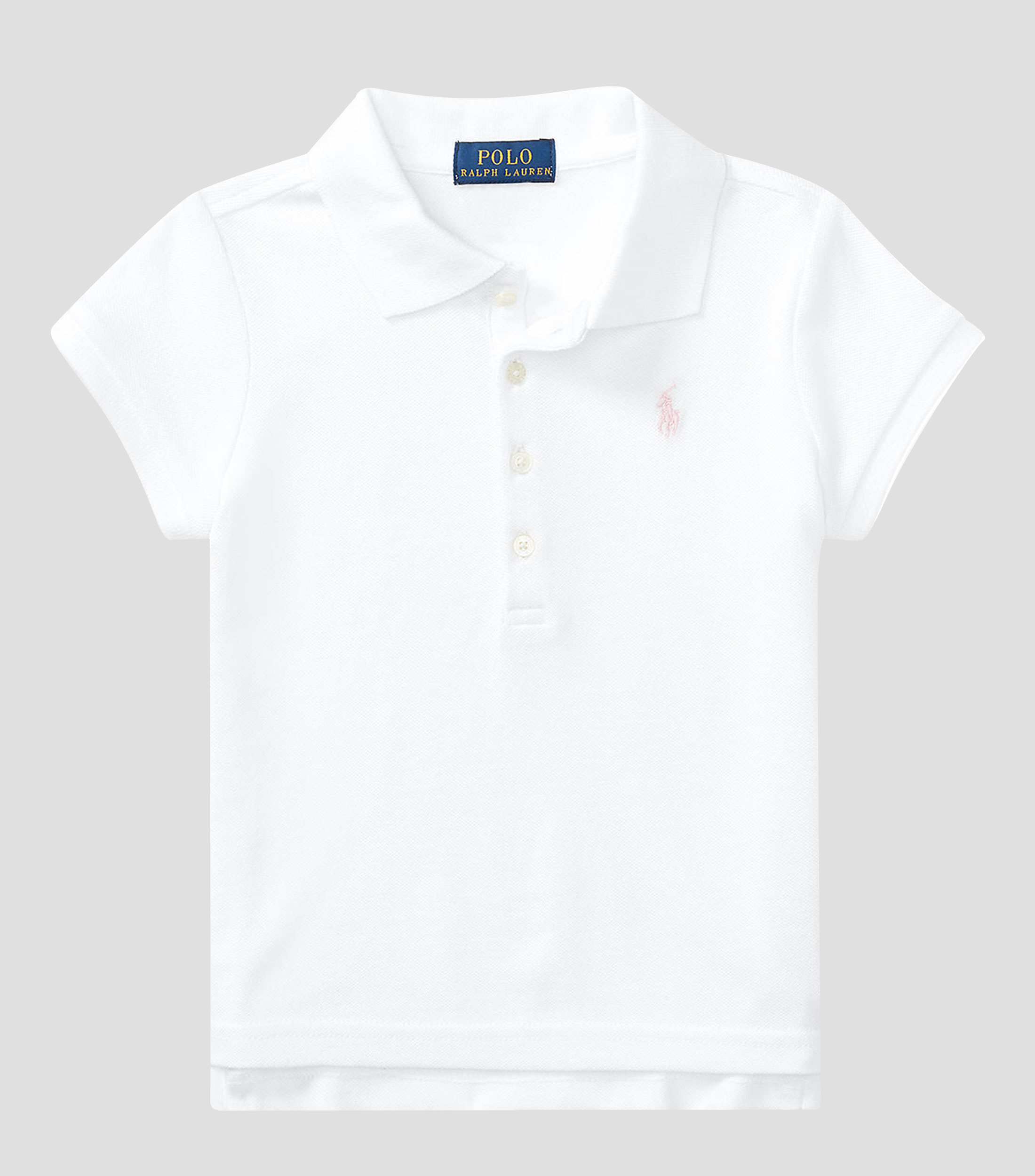 Playera tipo Polo de malla de algodón elástico Niña