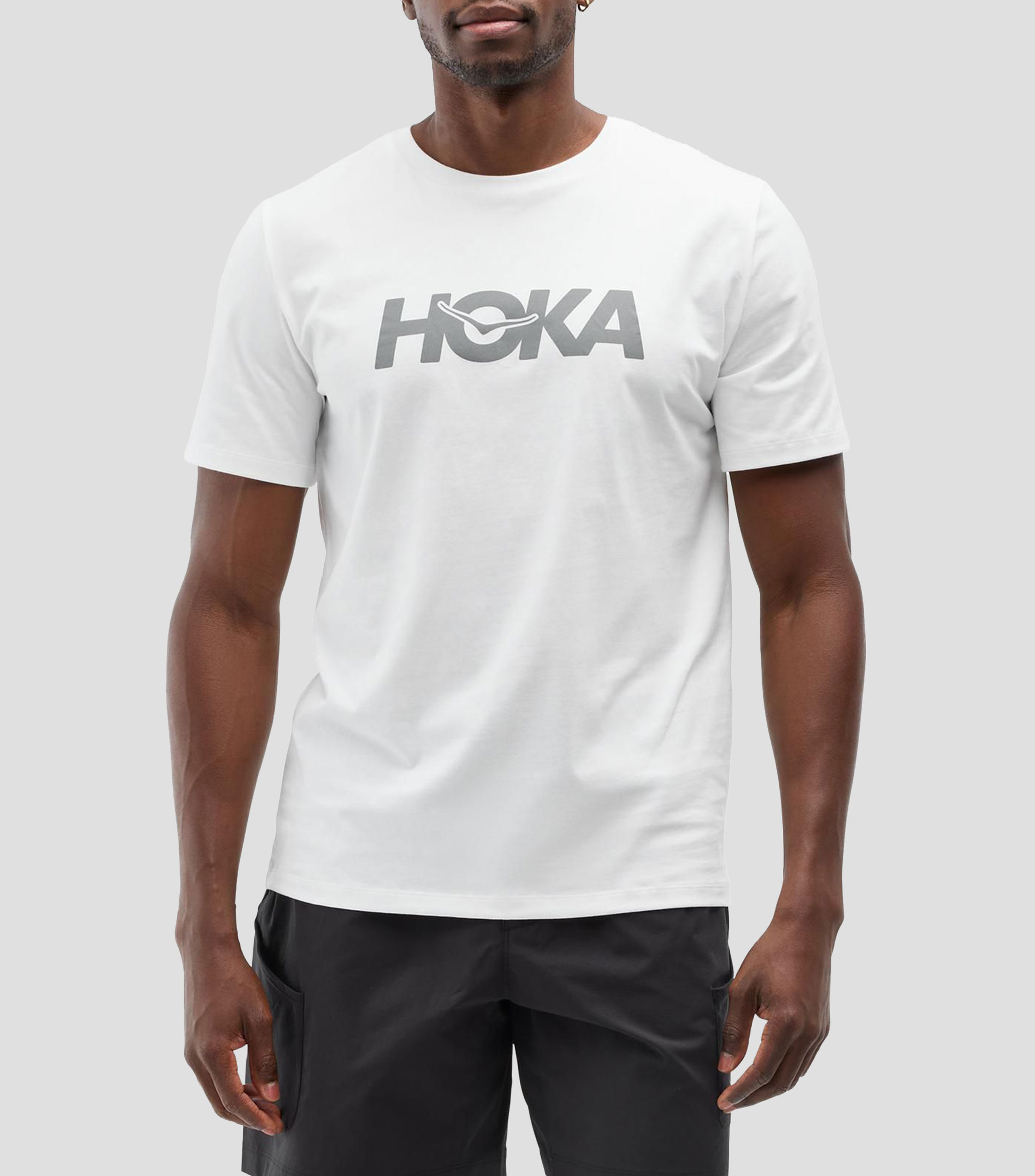 Playera para correr cuello redondo manga corta lisa Hombre