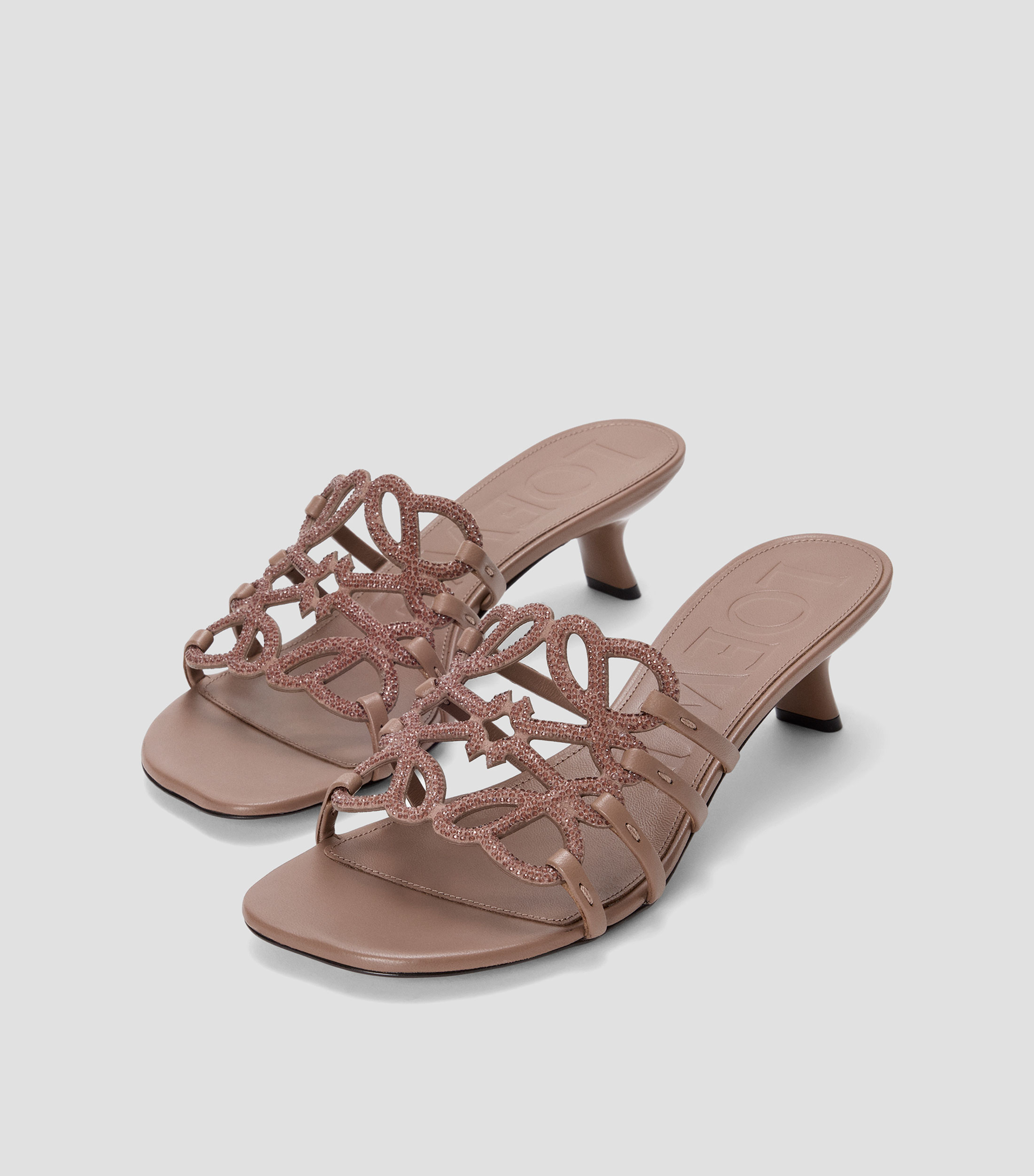 Sandalias con tacón bajo y delgado Petal Anagram Mujer