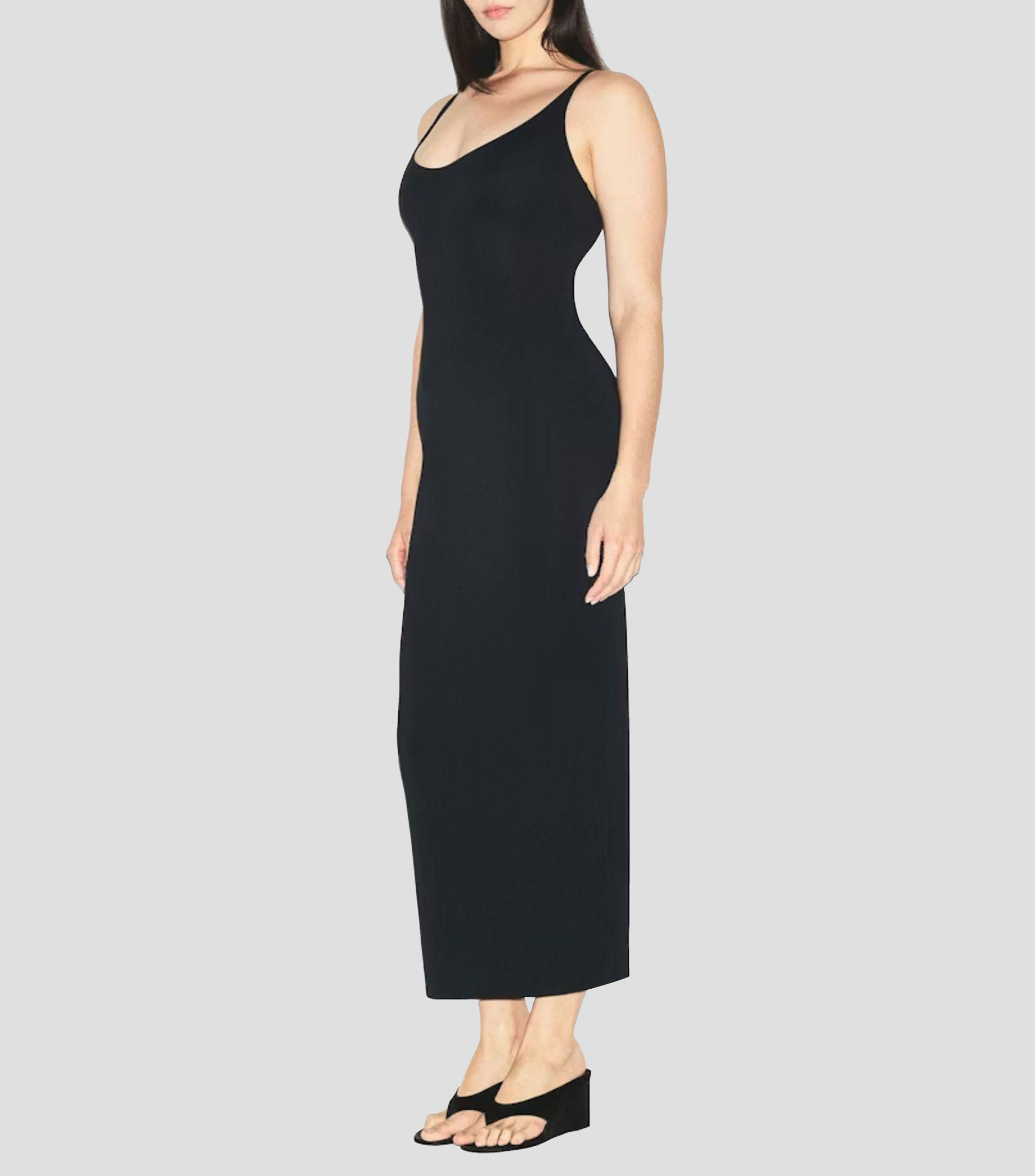 Vestido largo liso Mujer