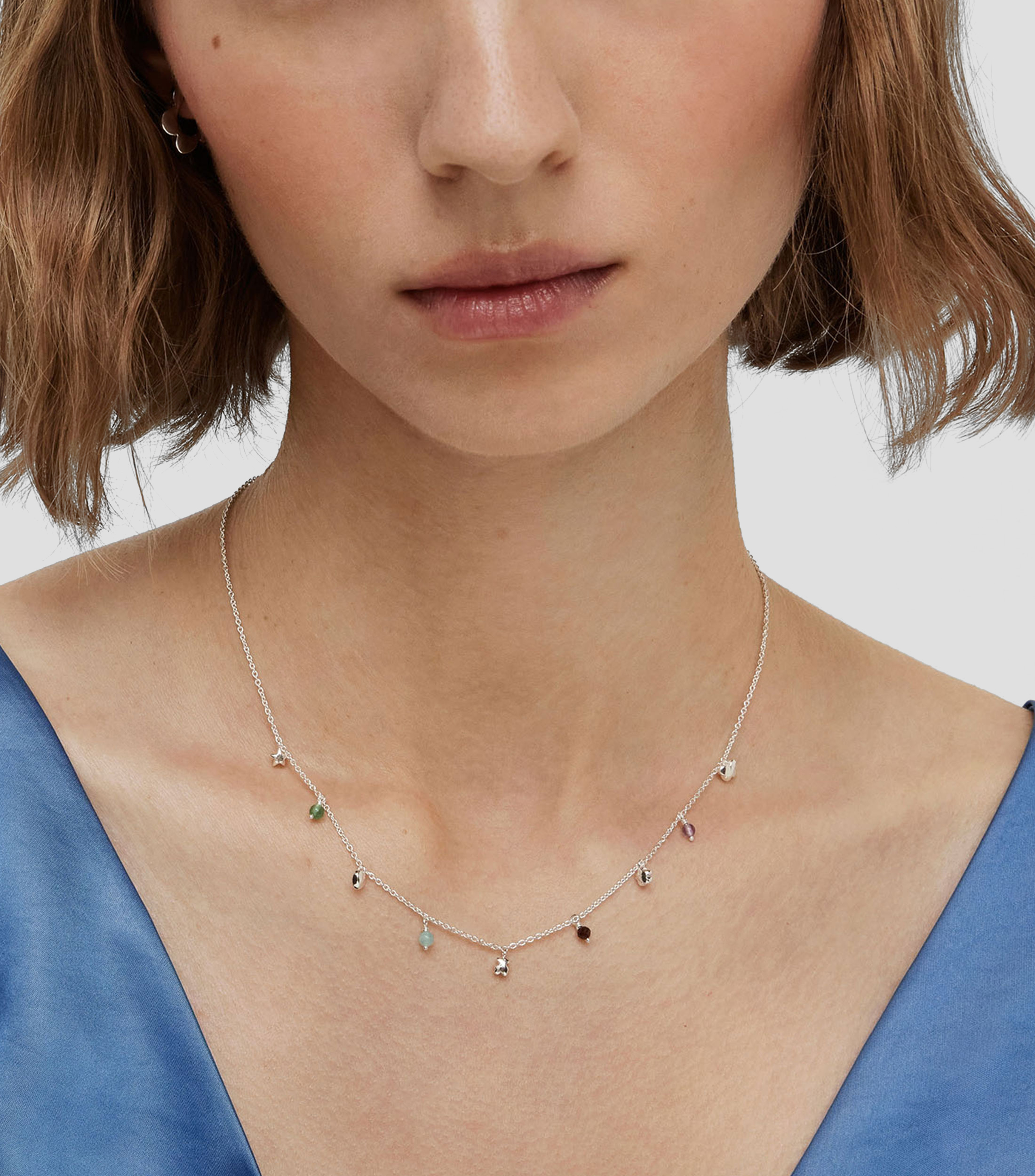 Collar en Plata .925 con Cuentas Mujer