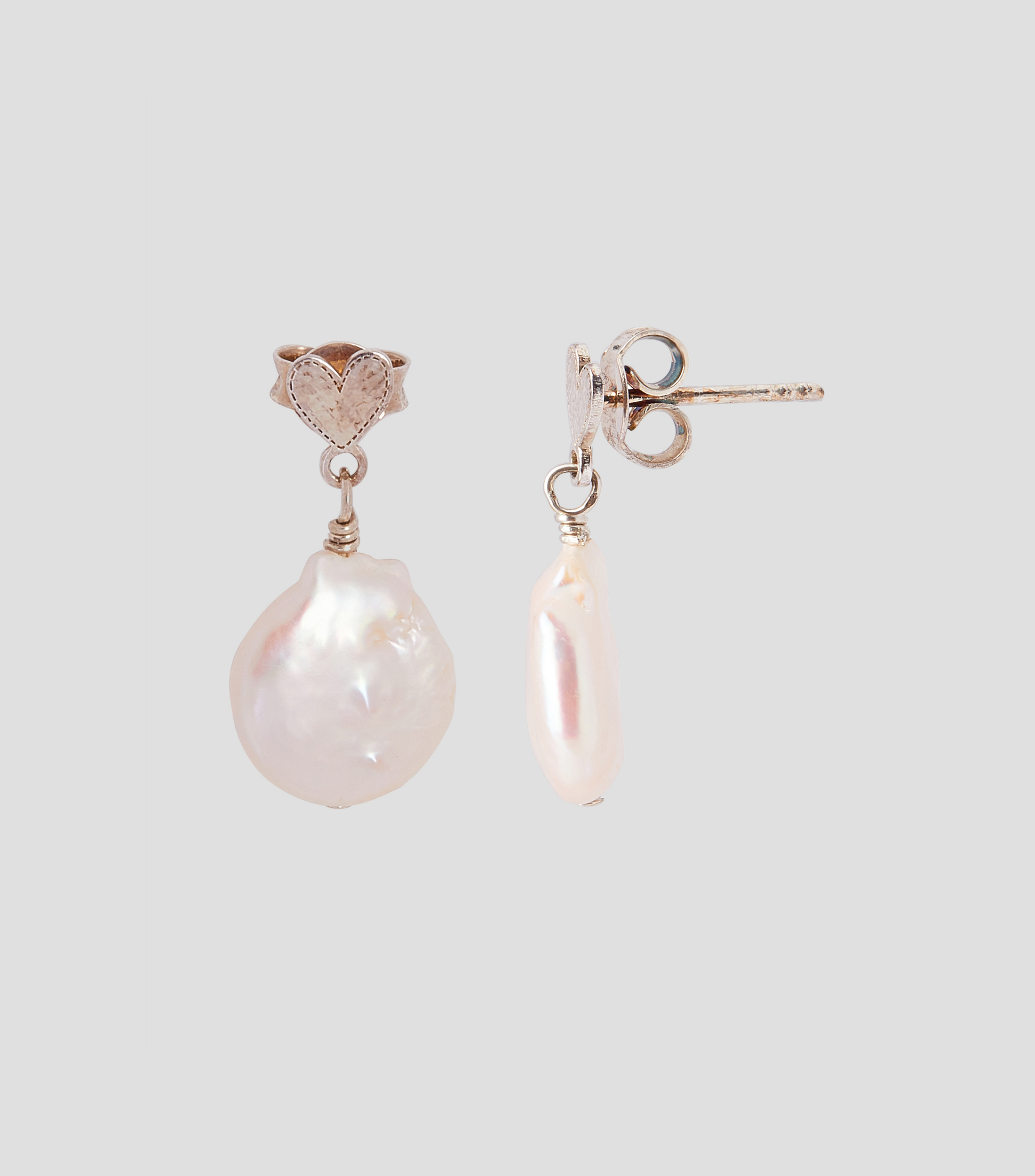 Aretes en plata con perla Mujer