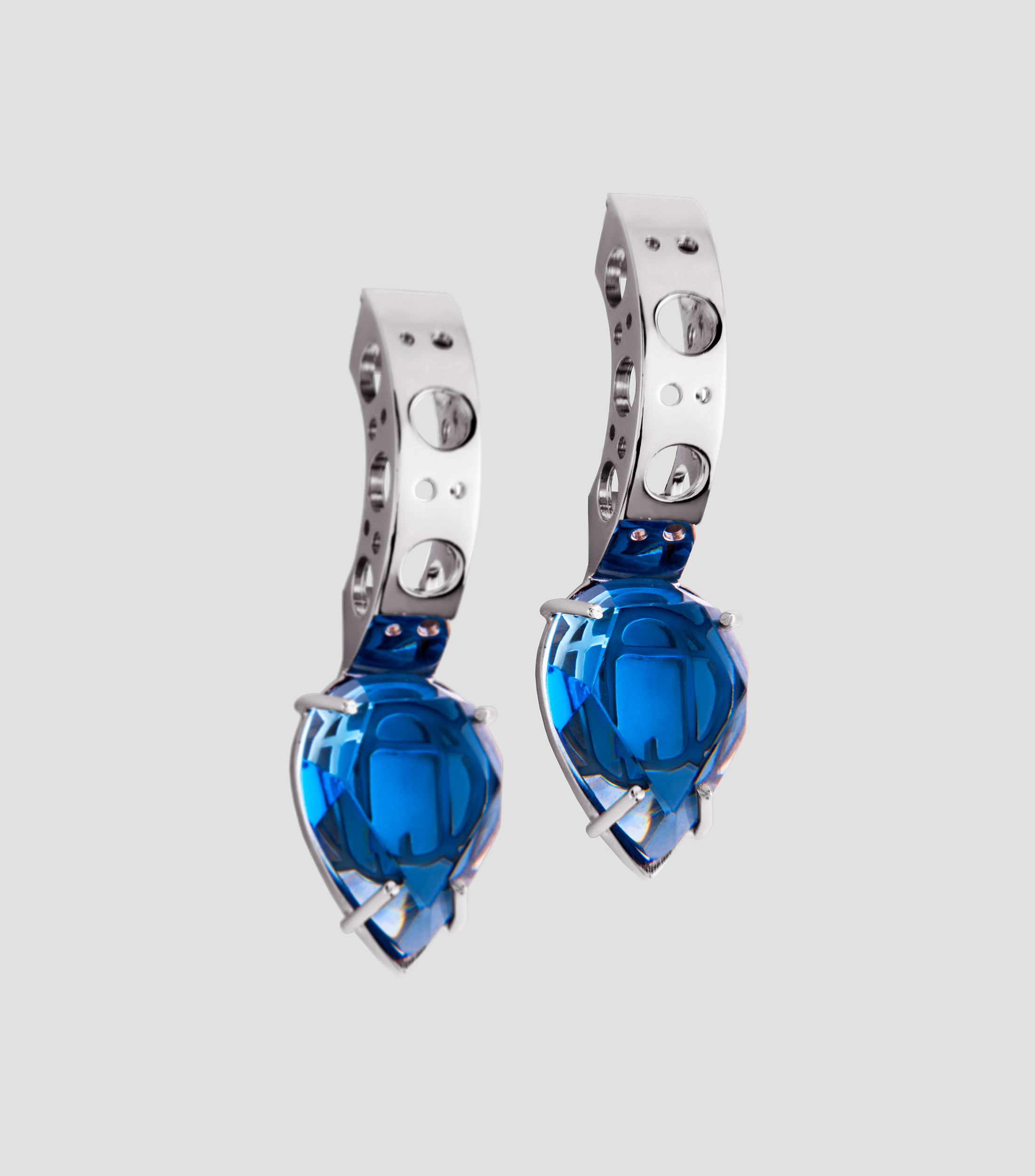 Aretes en plata .925 con cristal Veneno Mujer