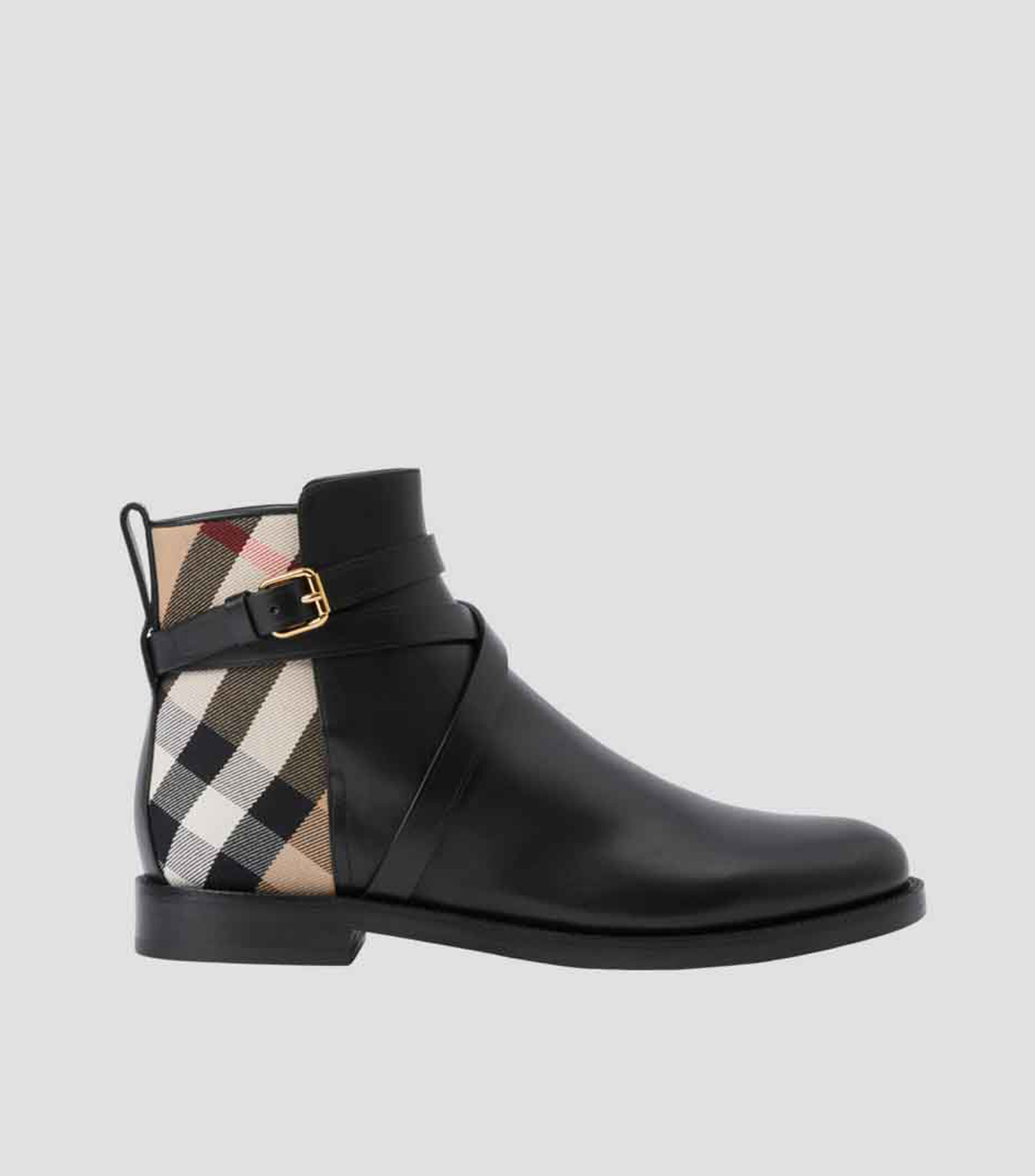 Botines planos cortos en piel Mujer