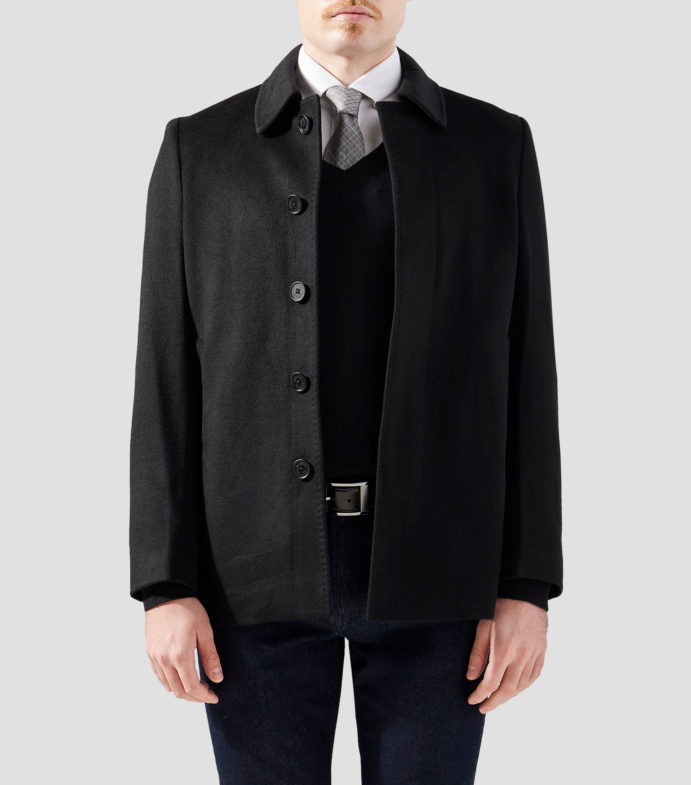 Abrigo midi con botonadura Hombre